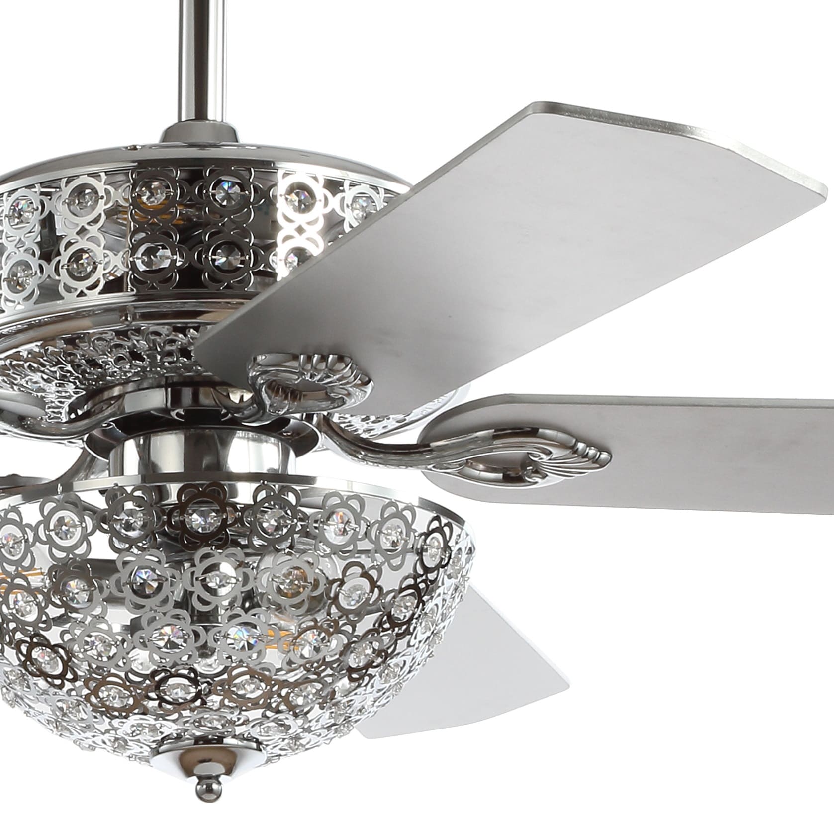 Zara 52" Chrome Filigree LED Ceiling Fan with Reversible Blades