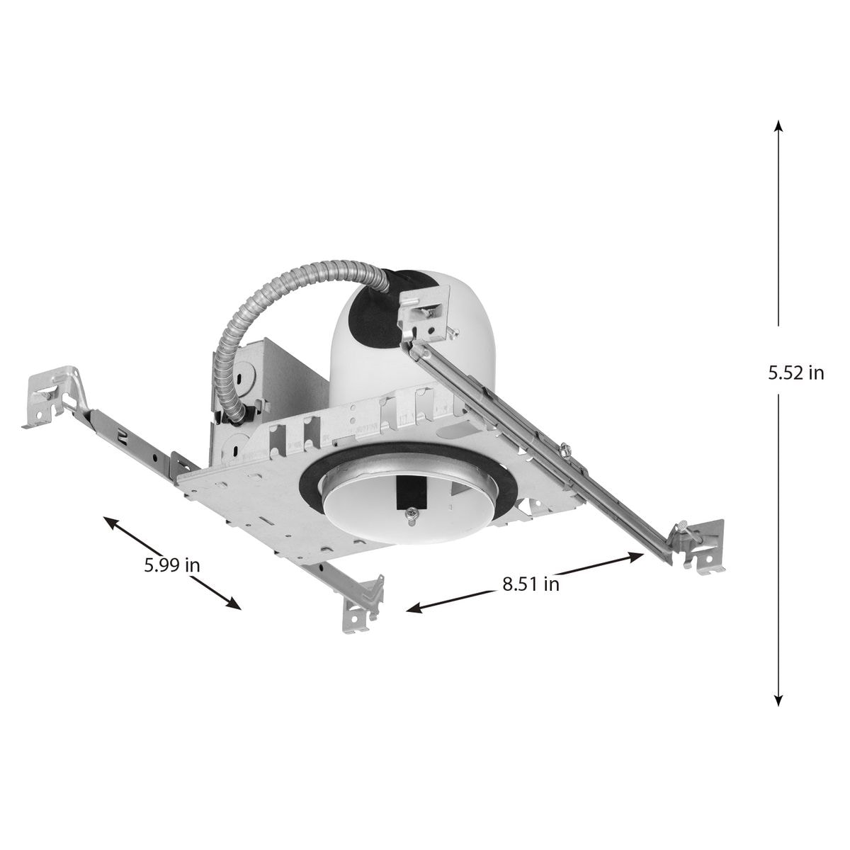 4" Gray Steel Air-Tight New Construction Recessed Housing