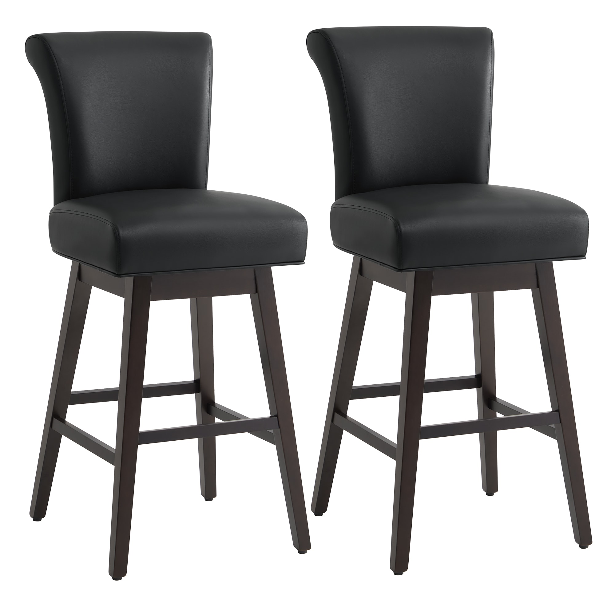 Circle 55 Upholstered Swivel Wood Bar Stool
