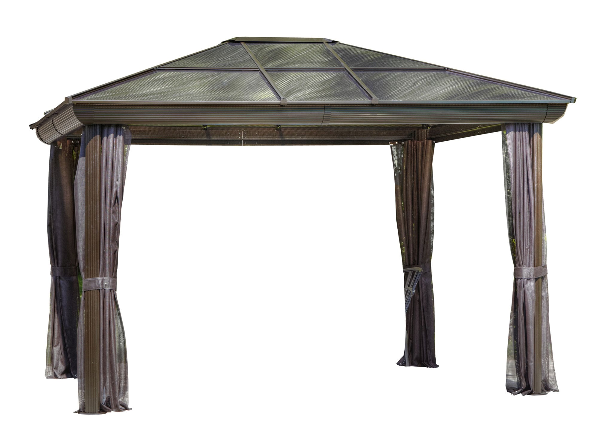 Gazebo Penguin 9.75-ft x 11.91-ft Venus gazebo Rectangle Brown Metal ...