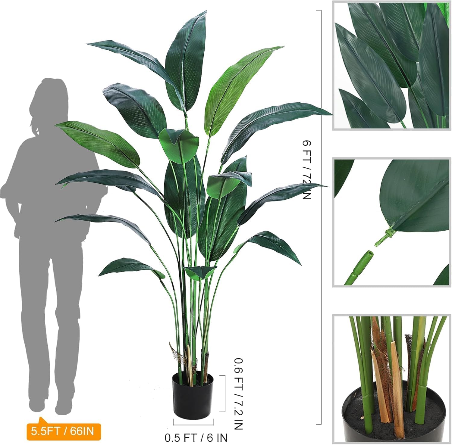 Qeetex DYQ-PHO-11J64K3N Artificial-Plants-Trees - View #2
