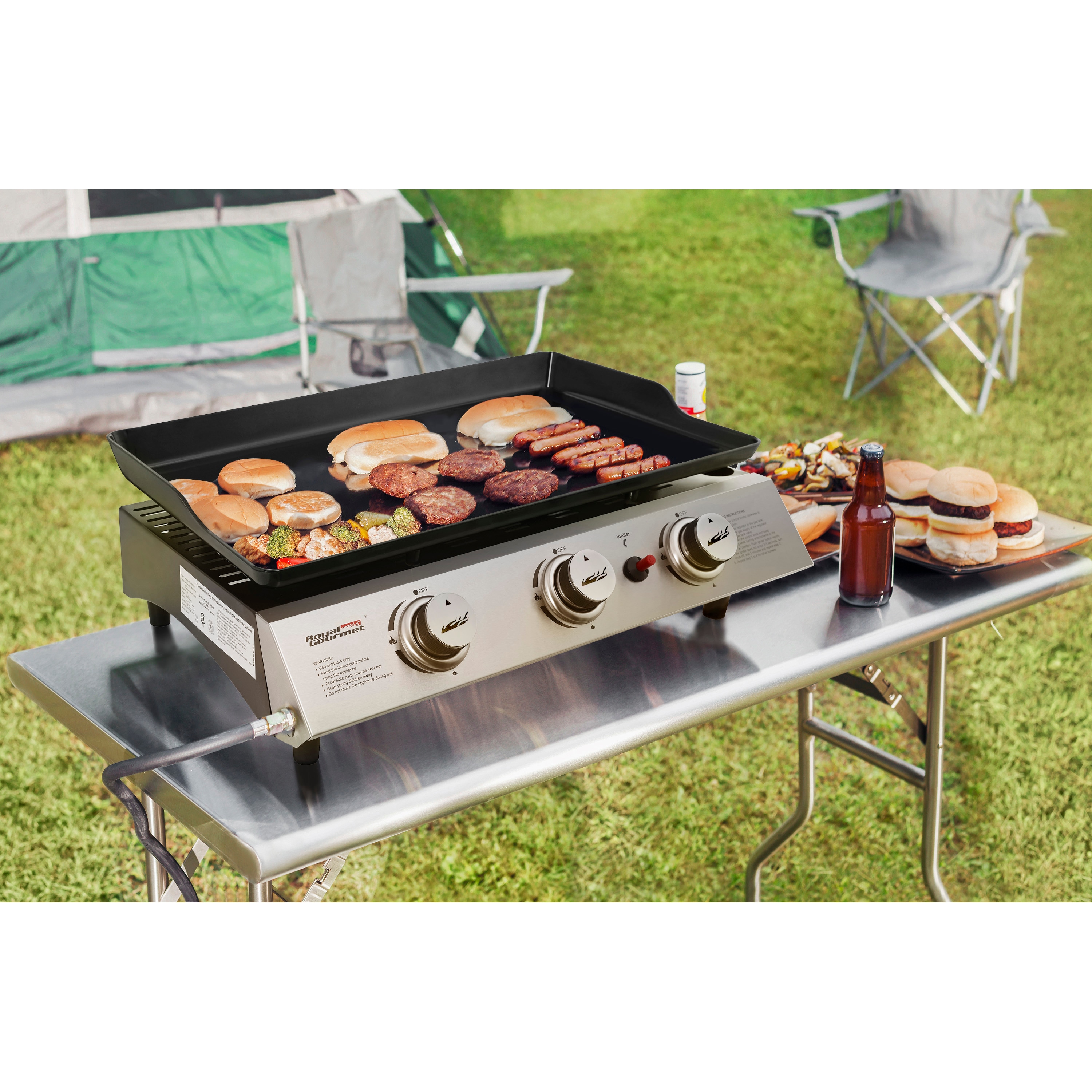 4-Burner Portable GAS Grill and Griddle Combo | Royal Gourmet