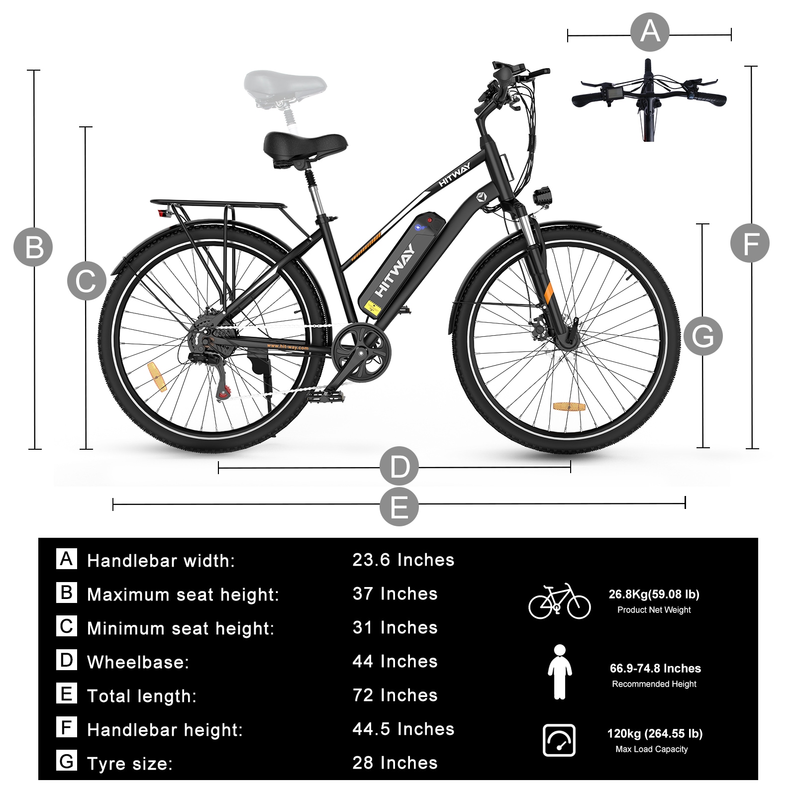 HITWAY BK27M-HW-BLACK-LV bikes - View #6