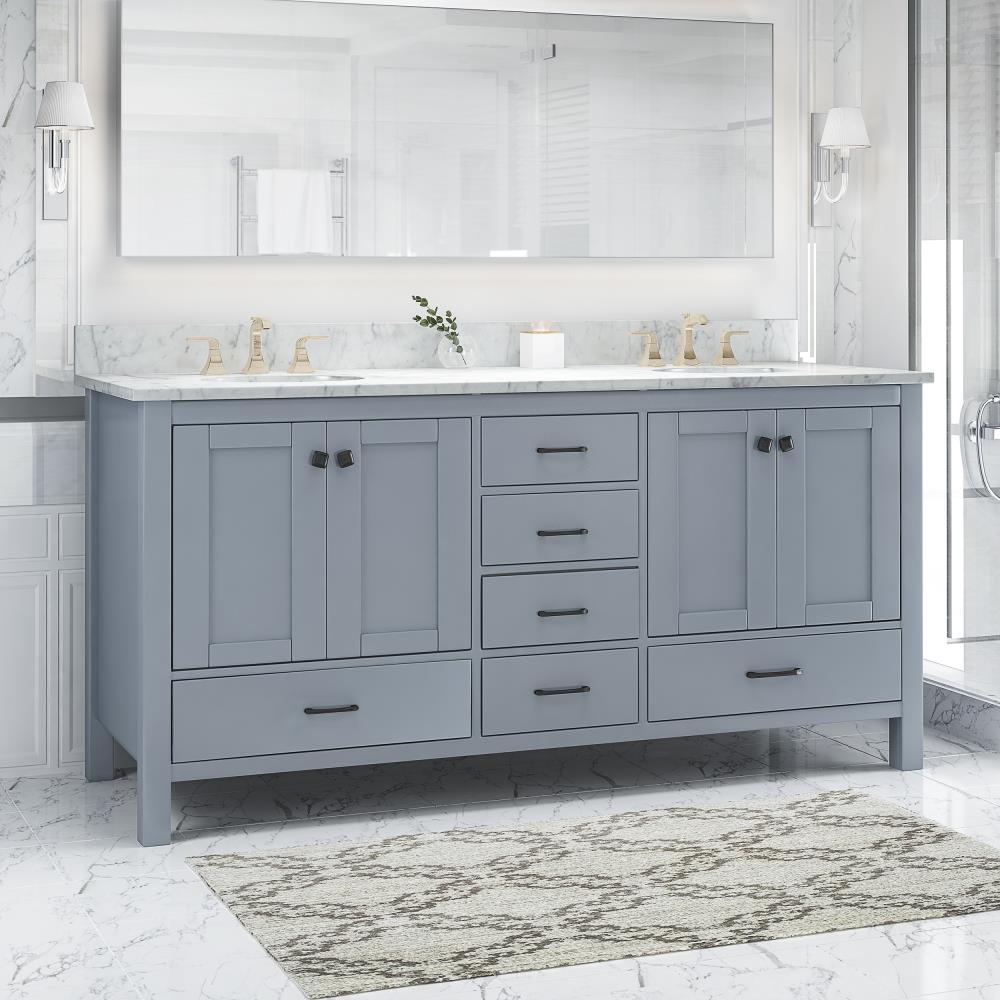Best Selling Home Decor Laranne 72-in Gray Bathroom Vanity Base Cabinet ...