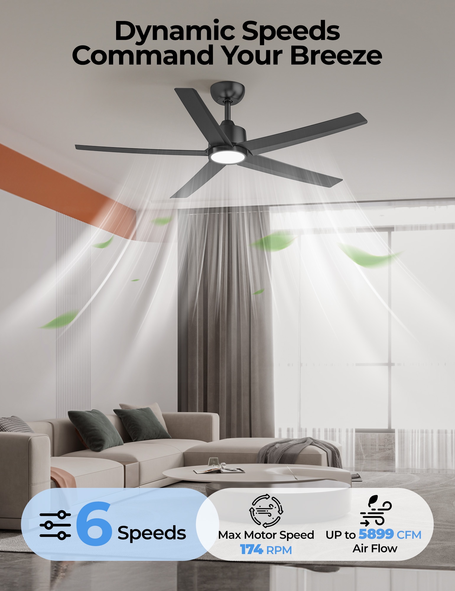 ocioc OC52-BK-5D-W5 Ceiling-Fans - View #7