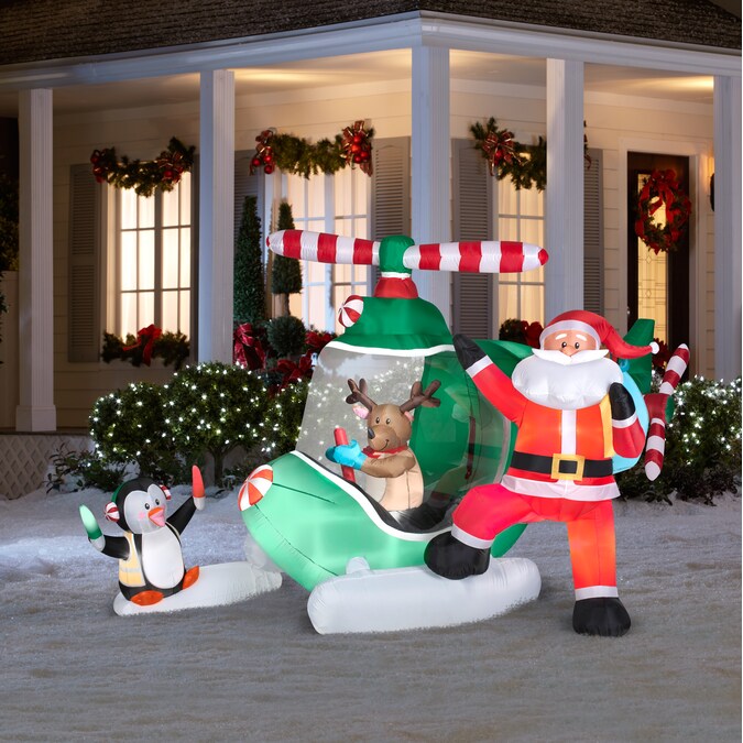Holiday Living 5.24-ft Animatronic Lighted Santa Christmas Inflatable ...