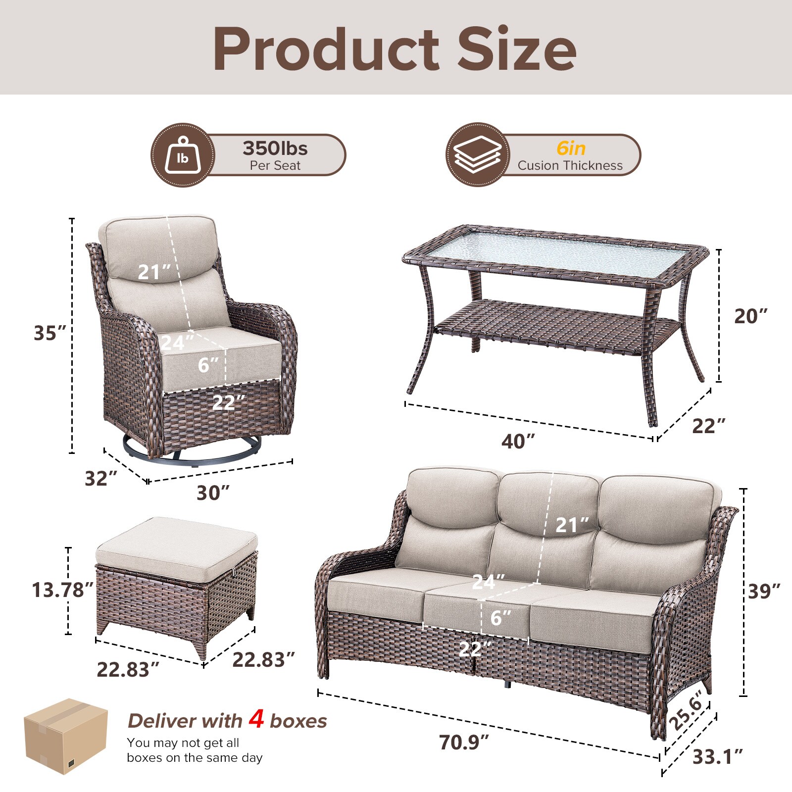 Pocassy PJJHXL01323-2 Patio-Conversation-Sets - View #3