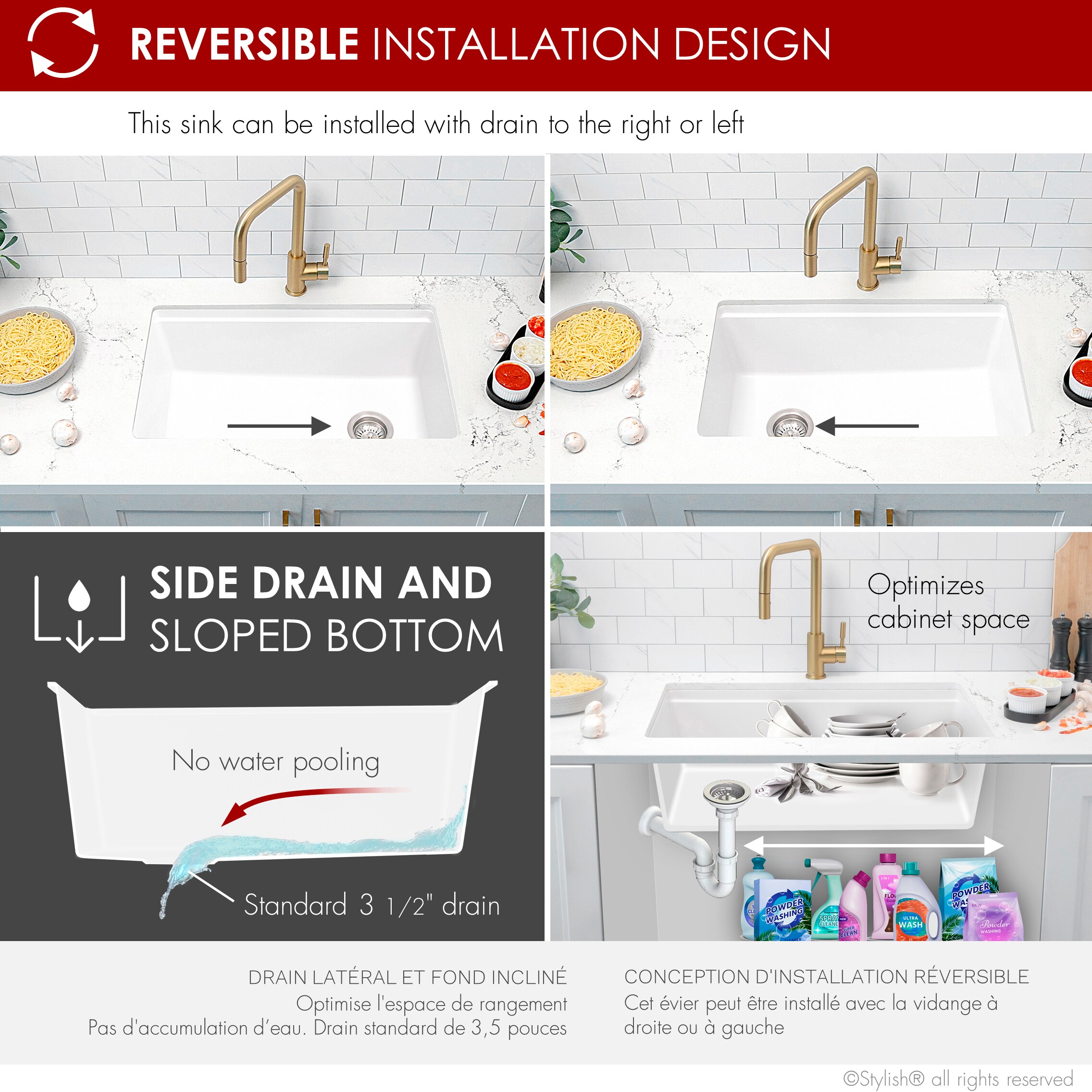 Stylish S-828WH1 Kitchen-Sinks - View #7