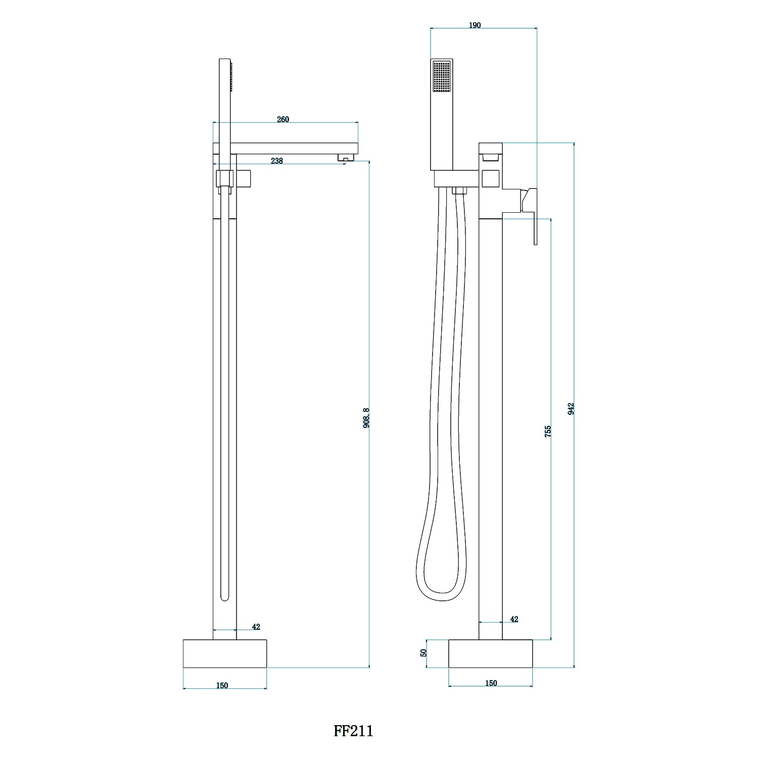 Maincraft HHK211BN Roman-Tub-Faucets - View #4