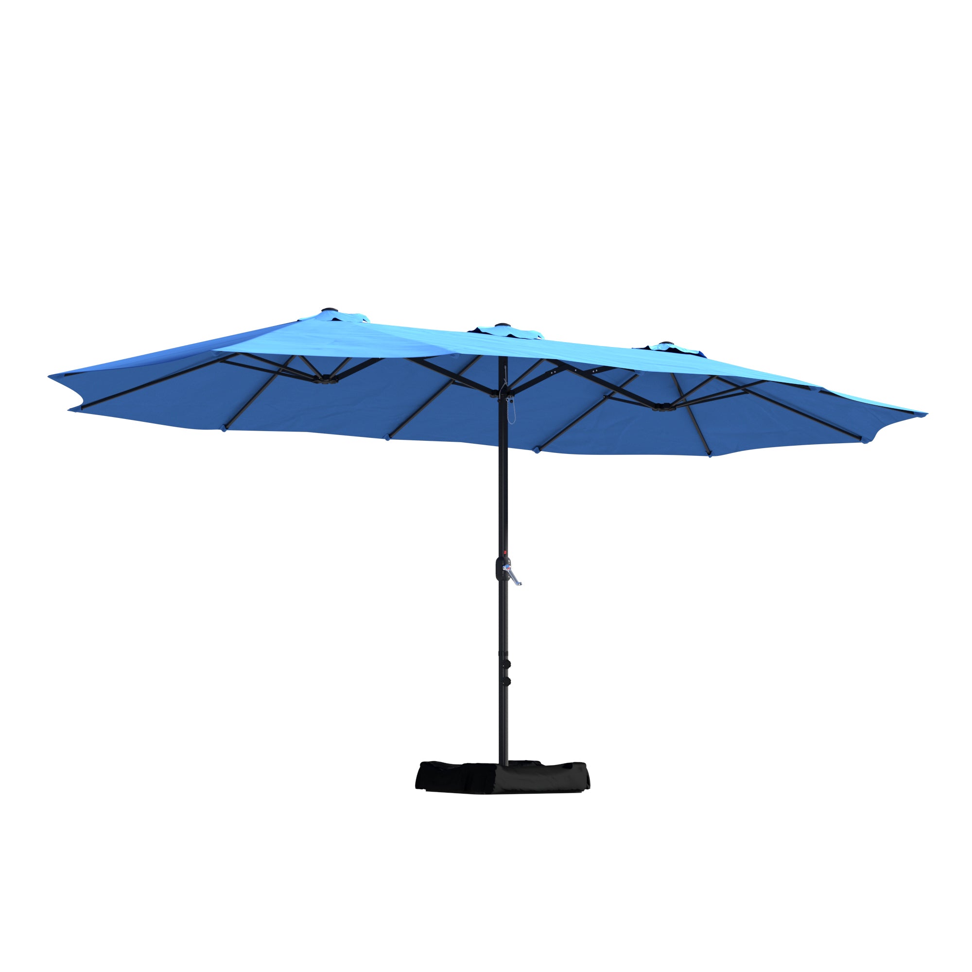 Boyel Living BOHT15-TU 15 ft. Extra-Large Outdoor Market Double-Sided Fade Resistant and UV Resistant Patio Umbrella with Base in Turquoise