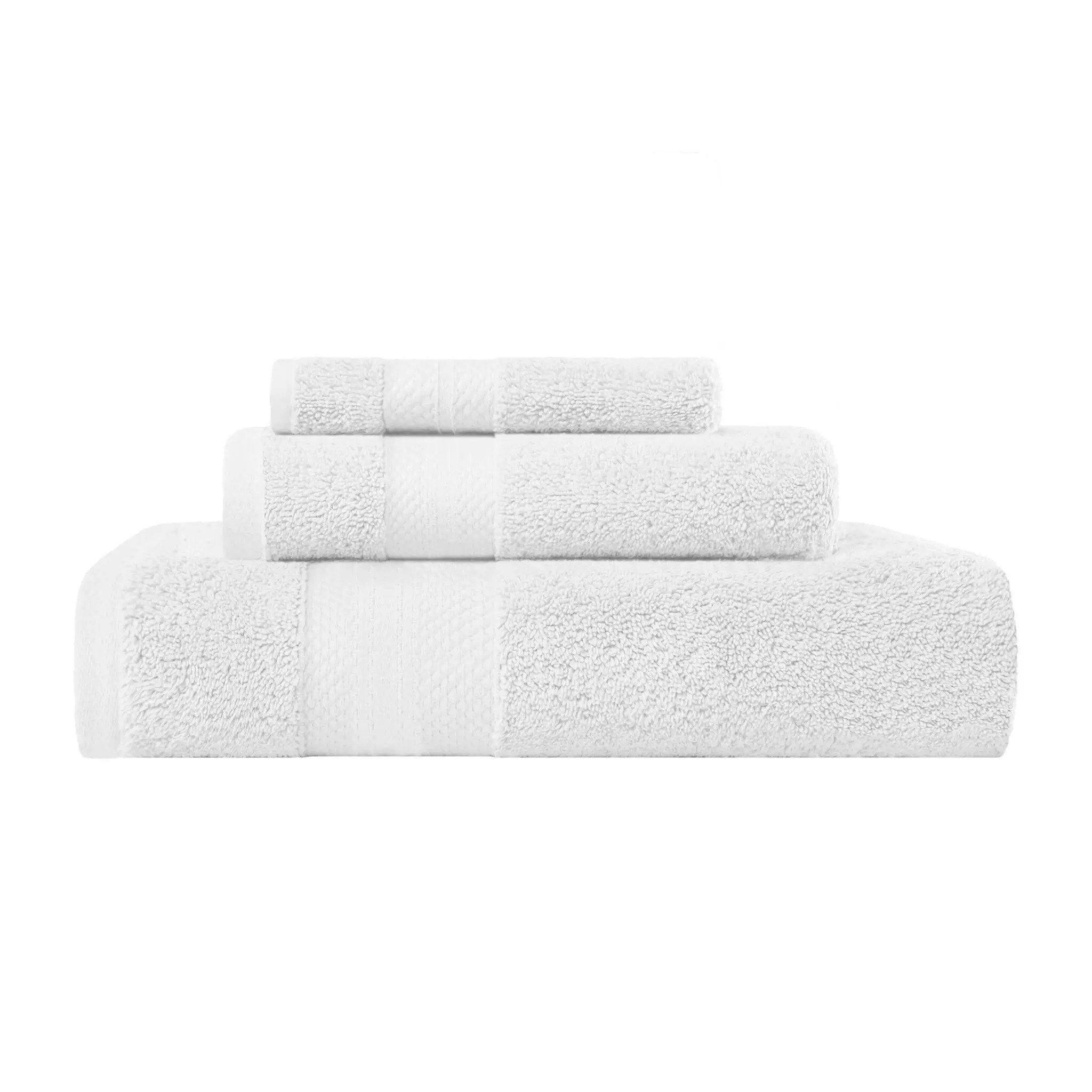 Slickblue 3 Piece Turkish Cotton Quick Dry Bathroom Towel Set Bath Hand Face Towels for Guest Bathroom Home Multiple Color Options
