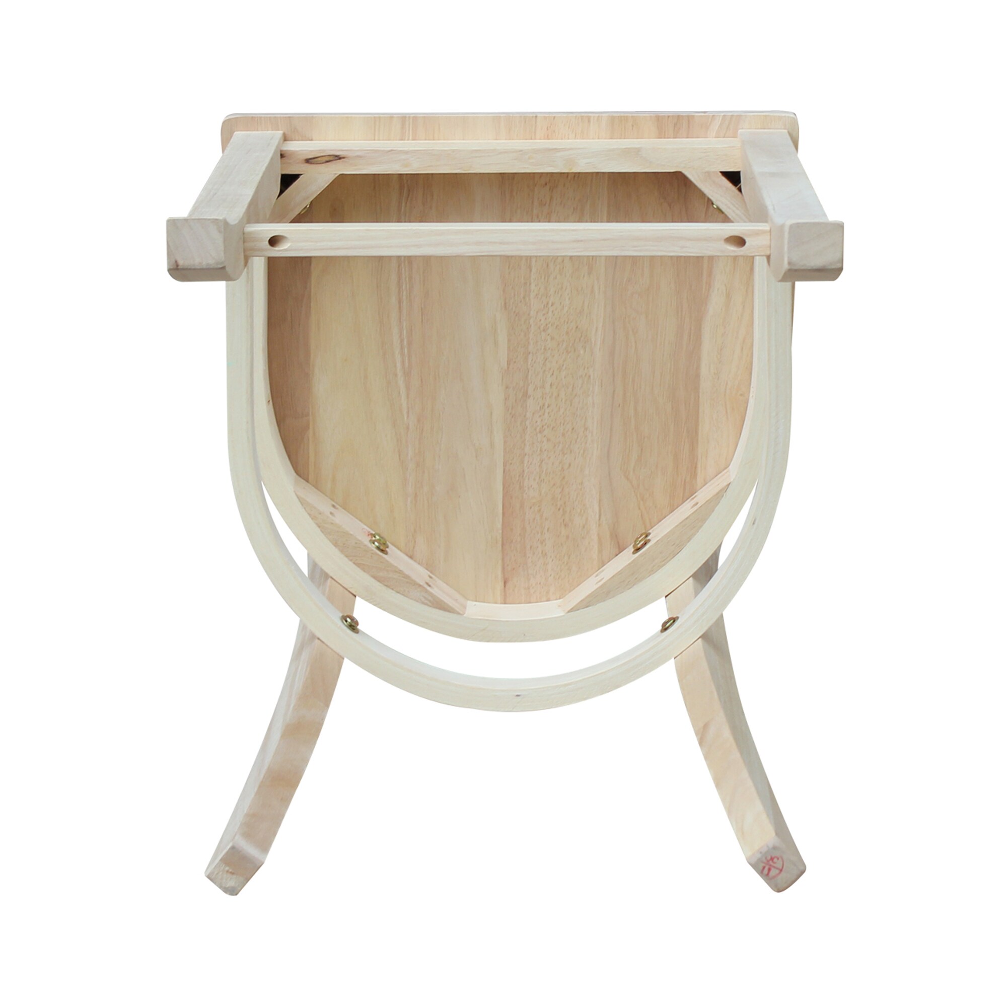 Charlotte 24" Traditional Parawood Counter Height Stool, Unfinished