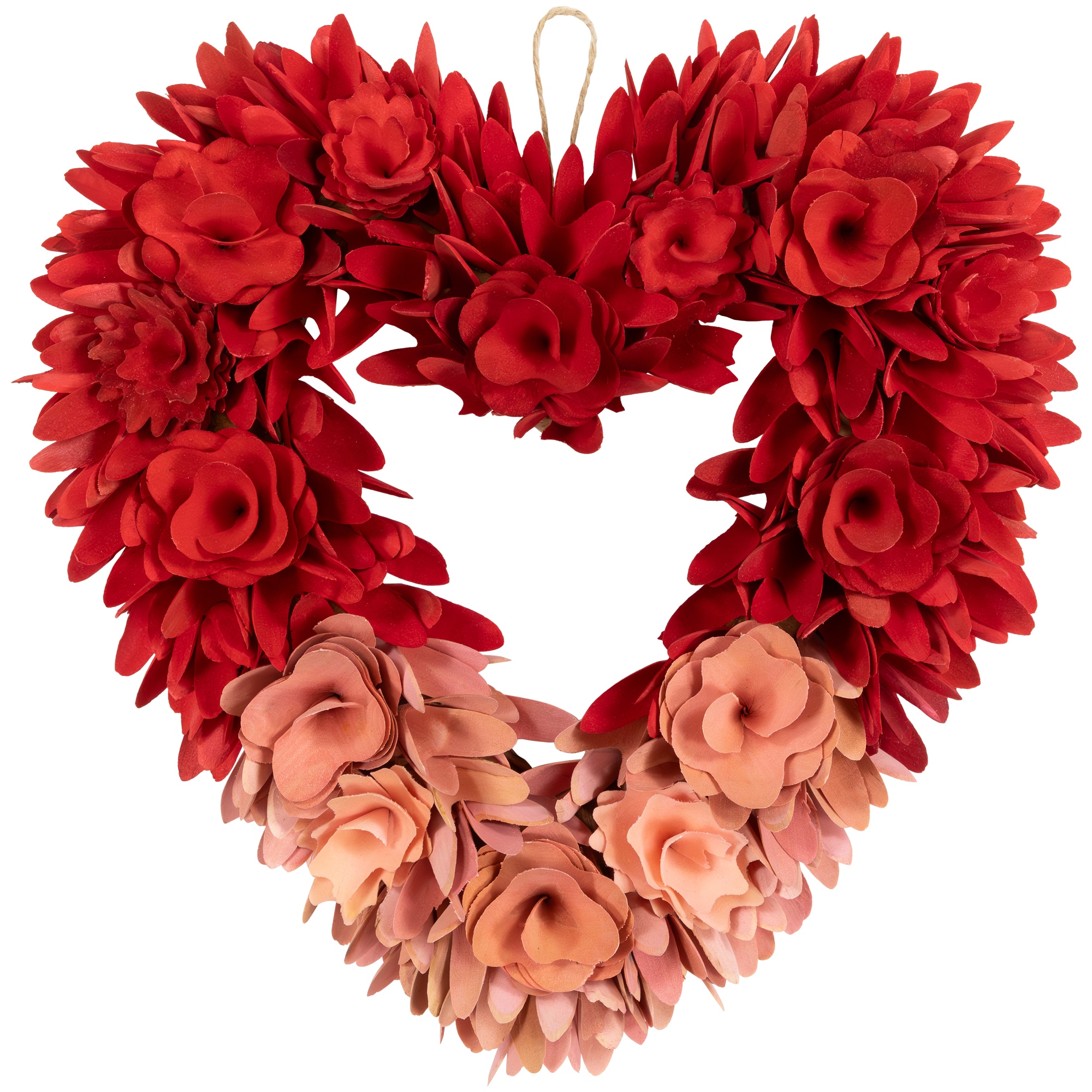 1pc, Valentine's Day Wreath For Front Door, Wire Heart Wreath For