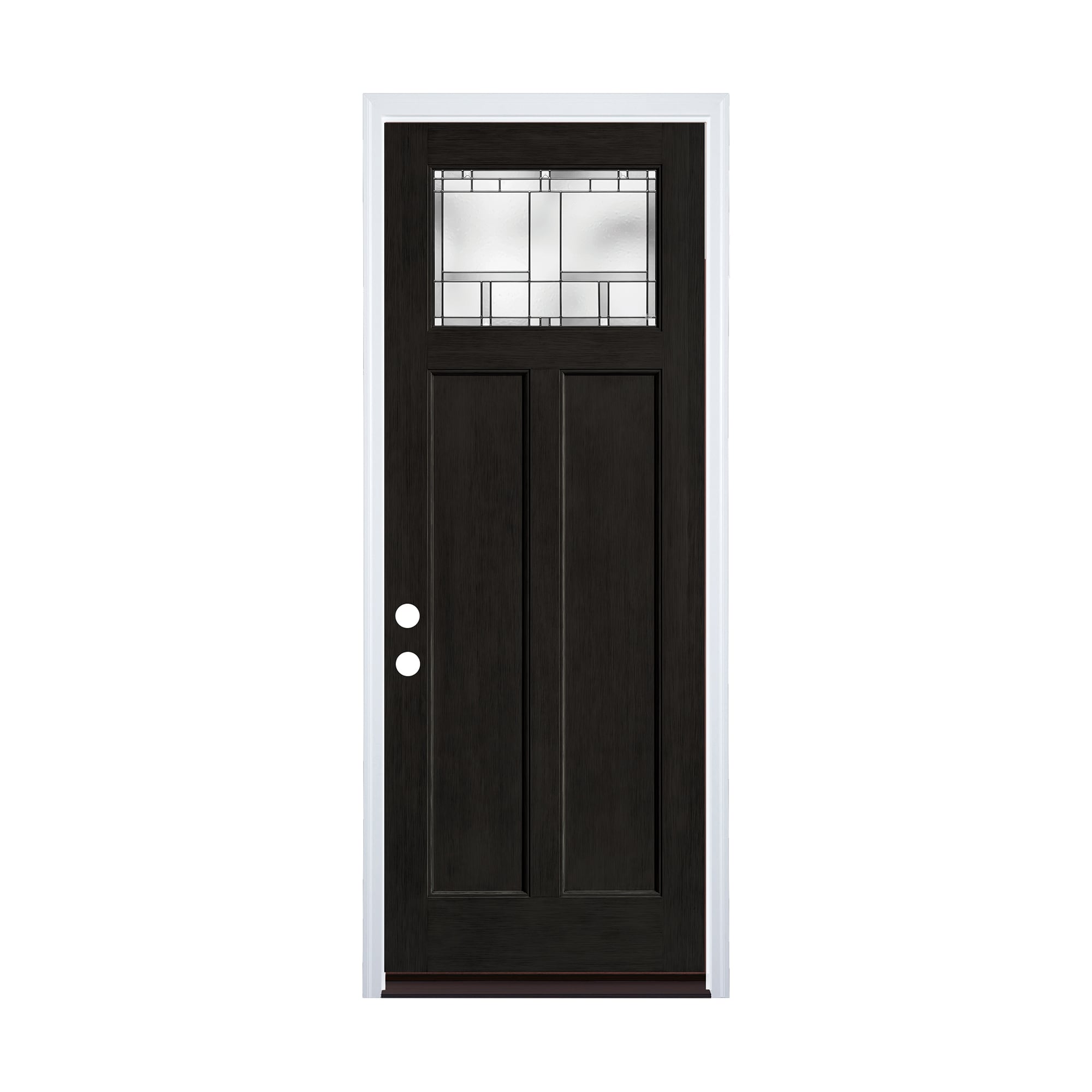 Therma-Tru HOMEWARD 36-in x 96-in Fiberglass 1/4 Lite Prehung Front Door with Brickmould Insulating Core