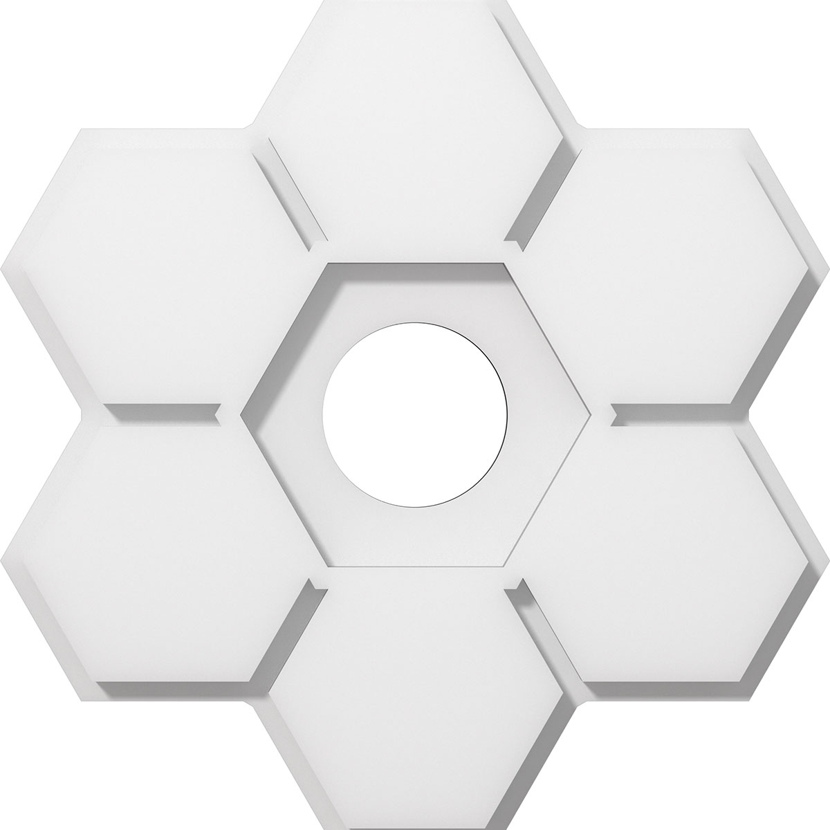 Ekena Millwork CMP14DY-03000 Daisy 14-in W x 14-in L Contemporary White PVC Whole Ceiling Medallion