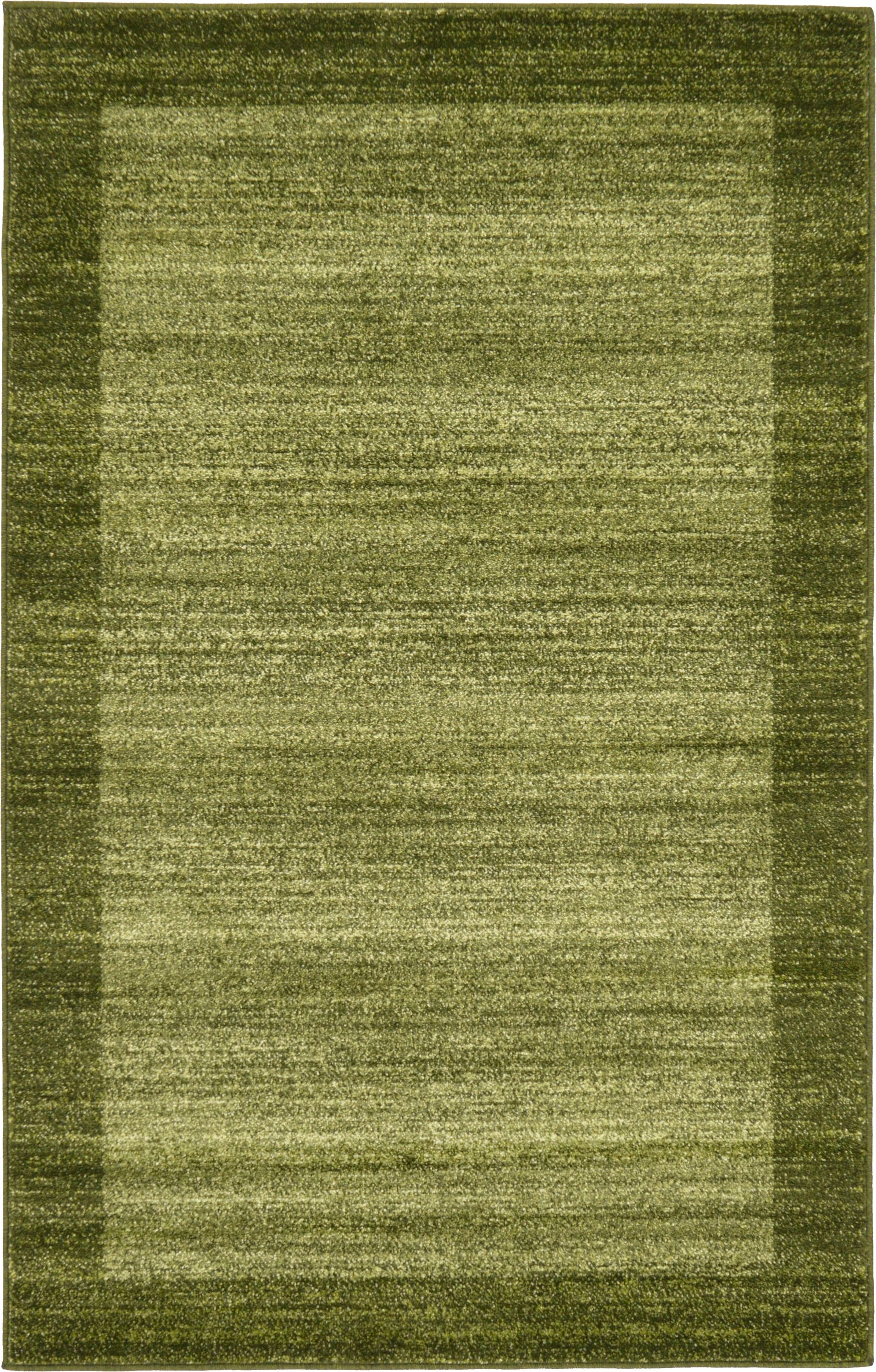Unique Loom 3132210 Abigail Del Mar 3 x 5 (ft) Loomed Polypropylene Light Green/Beige Rectangular Indoor Border Area rug