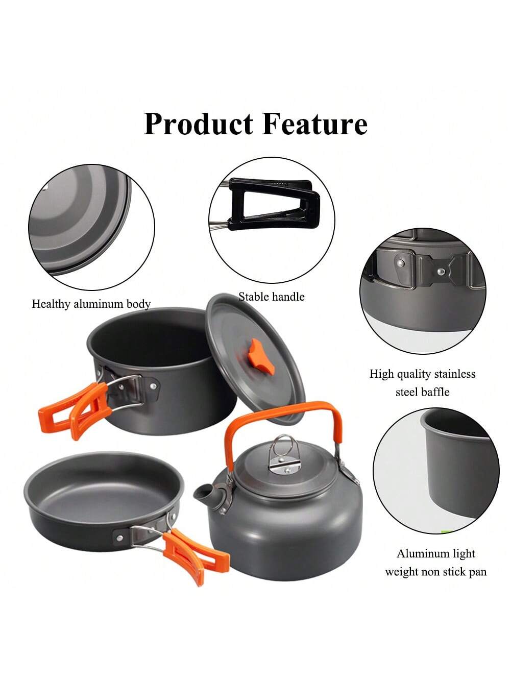 Qeetex 2-3 Person Pot Teapot Combination Set Non-Stick Lightweight Pan ...