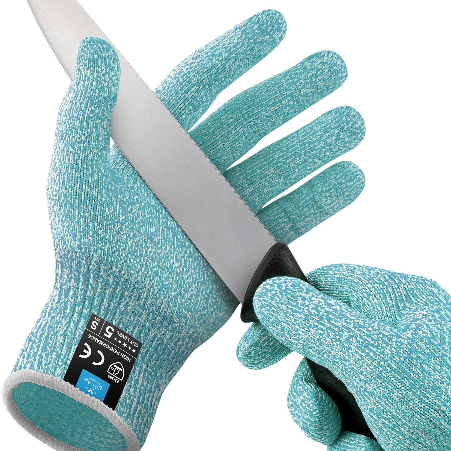 Zulay Kitchen Cut Resistant Gloves Level 5 Food Grade Safety Work Gloves