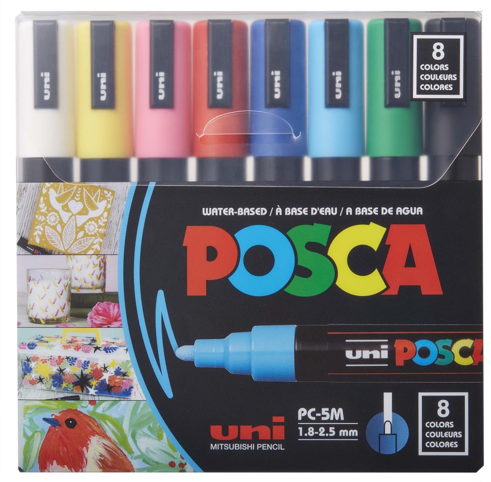 POSCA Fine PC-3M Art Paint Marker Pens Gift Set of 8 Autumn Tones