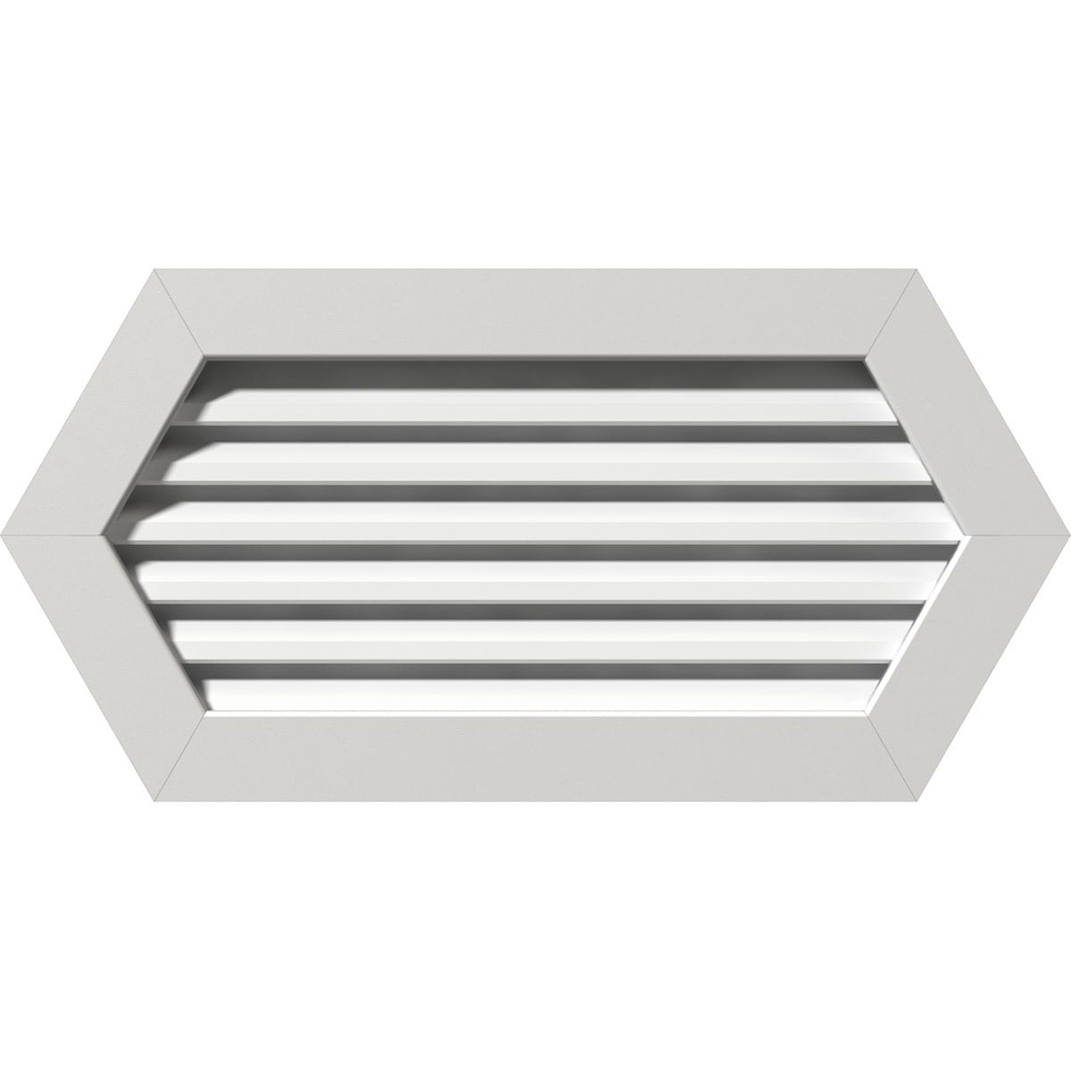 Ekena Millwork GVPHP12X2601FUN 12-in x 26-in Off-white Peaked PVC Gable Louver Vent