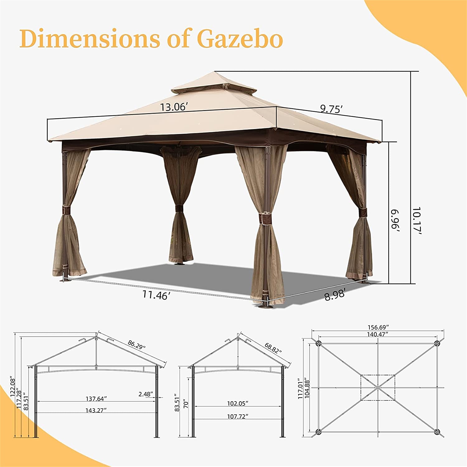 Mondawe MD-146WFUSTY Wood-Resin-Gazebos - View #6