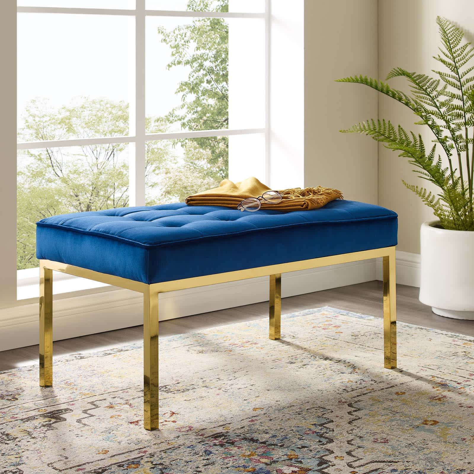 Modway EEI-3402-GLD-NAV bench - View #2