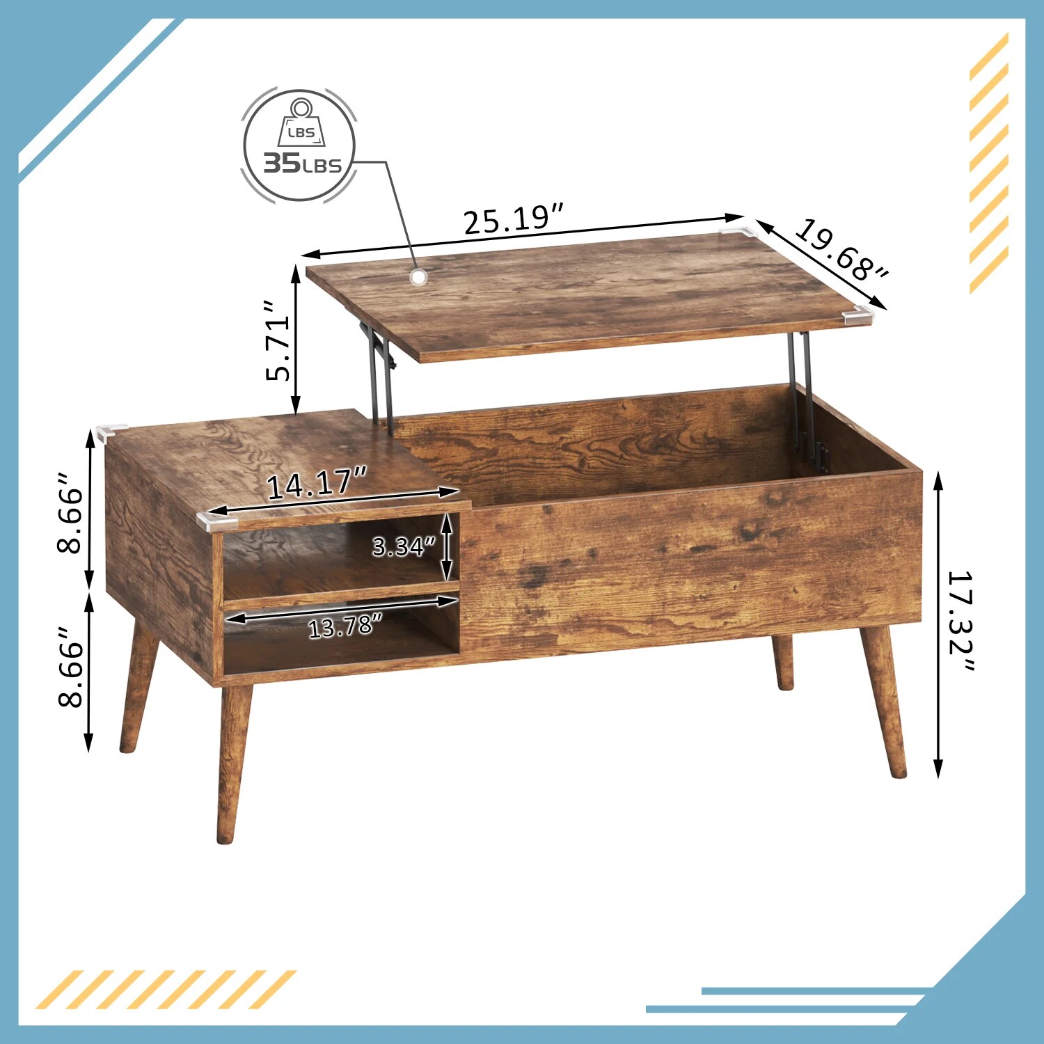Vineego LS-CT12LT13FW Coffee-Tables - View #8