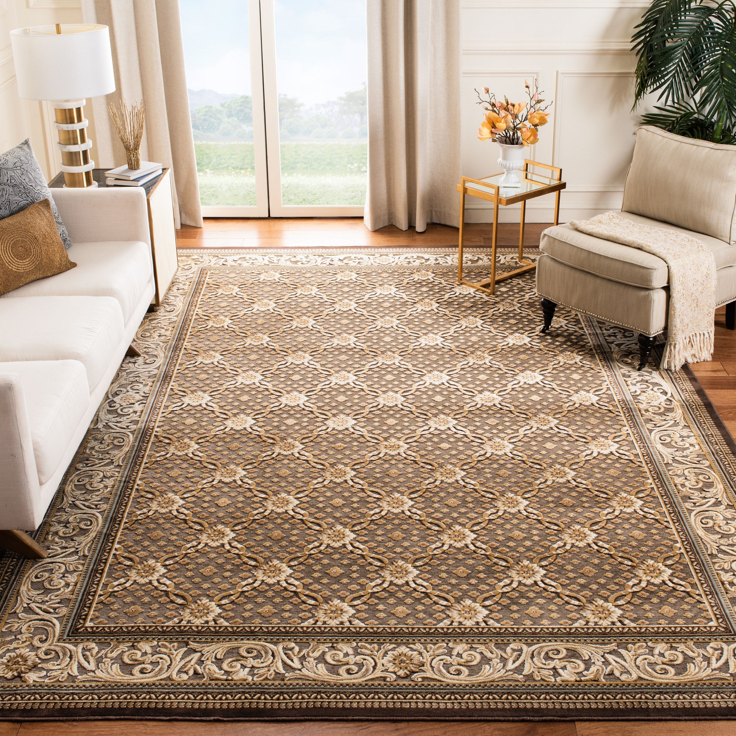 Safavieh PAR04-303-8 Paradise Lucerne 8 x 11 (ft) Loomed Synthetic Dark Brown Rectangular Indoor Abstract Oriental Area rug