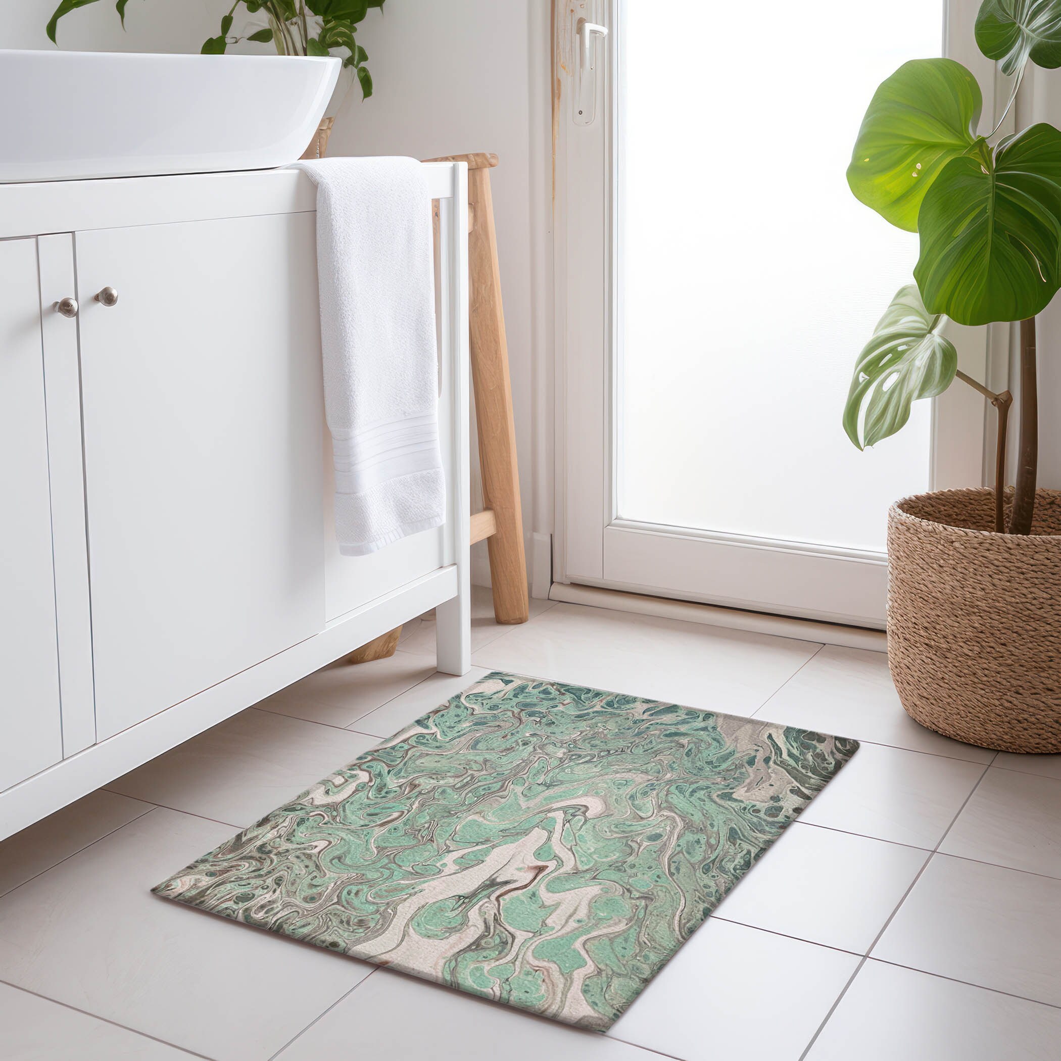 Addison Rugs AMF54MT20X30 Mayfield AMF54MT 2 x 3 (ft) Loomed Mint Rectangular Indoor Abstract Machine washable Pet Friendly Area rug