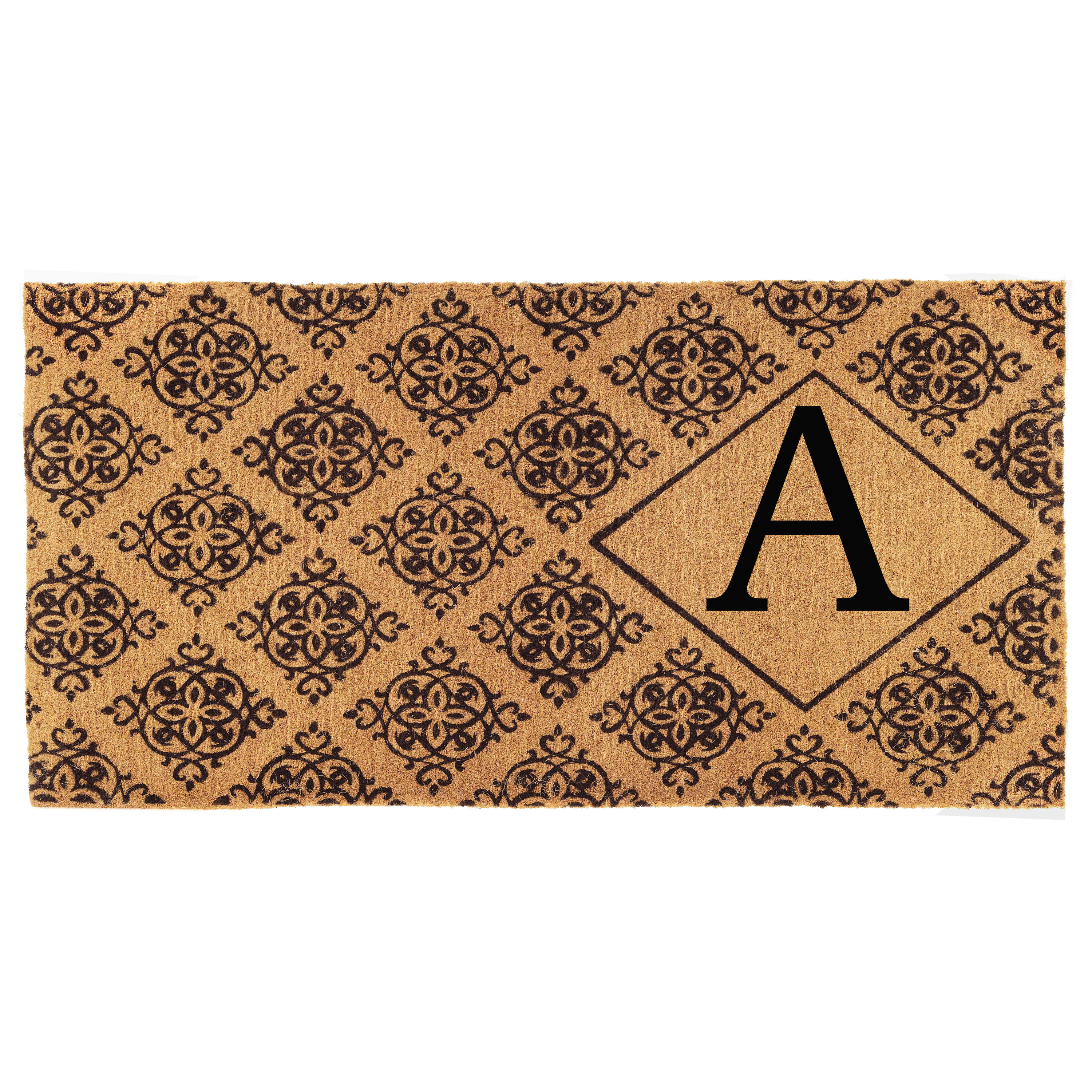Callowaymills 103333672A 36-in x 72-in Natural/Black Coir Non-Slip Grip Indoor or outdoor Decorative Door Mat