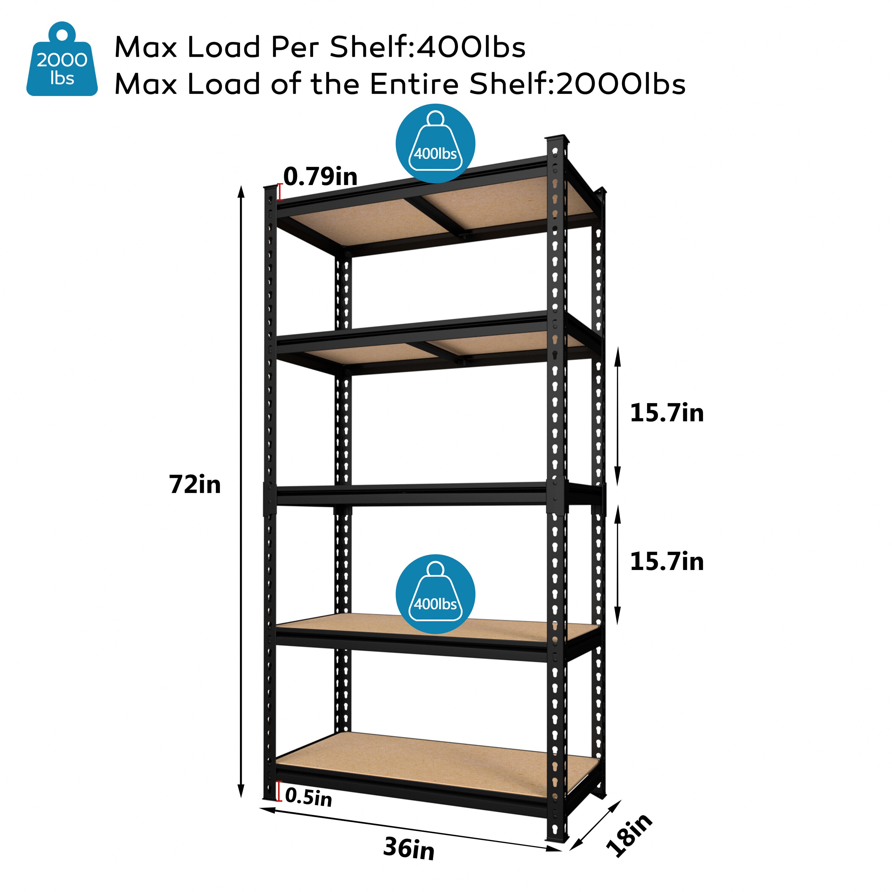 VEIKOUS HP-1106-D1-2 Free-Standing-Shelving - View #3