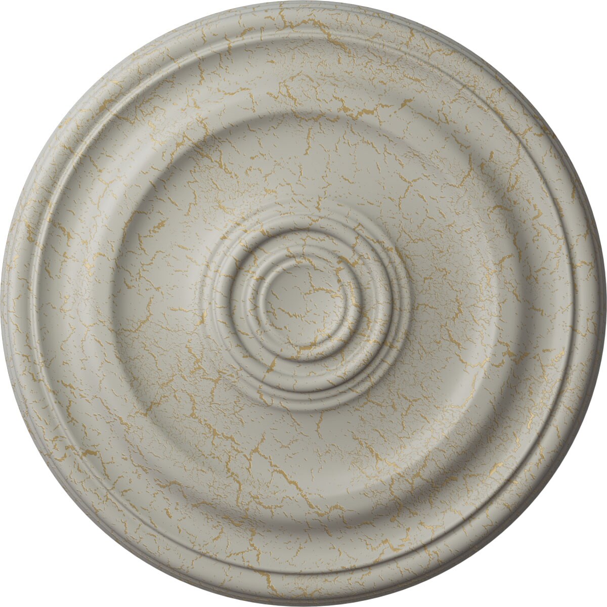 Ekena Millwork CM15DEPCC Devon 15.75-in W x 15.75-in L Painted Pot Of Cream Crackle Polyurethane Whole Ceiling Medallion