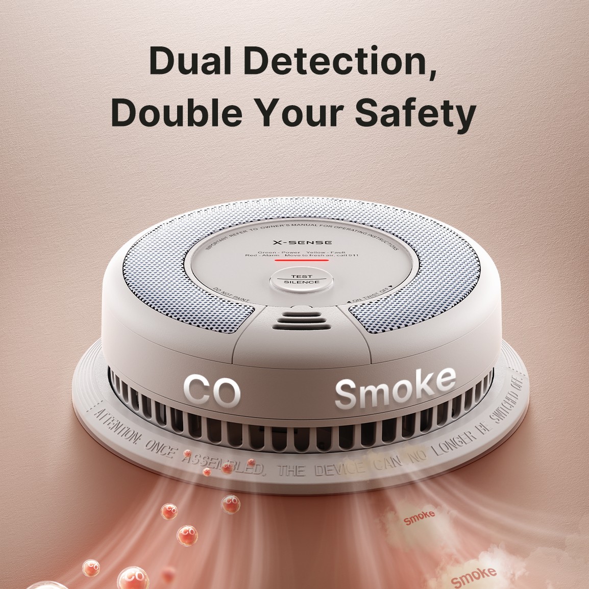 X-SENSE 10-Year Battery, Battery-operated Dual Interconnected