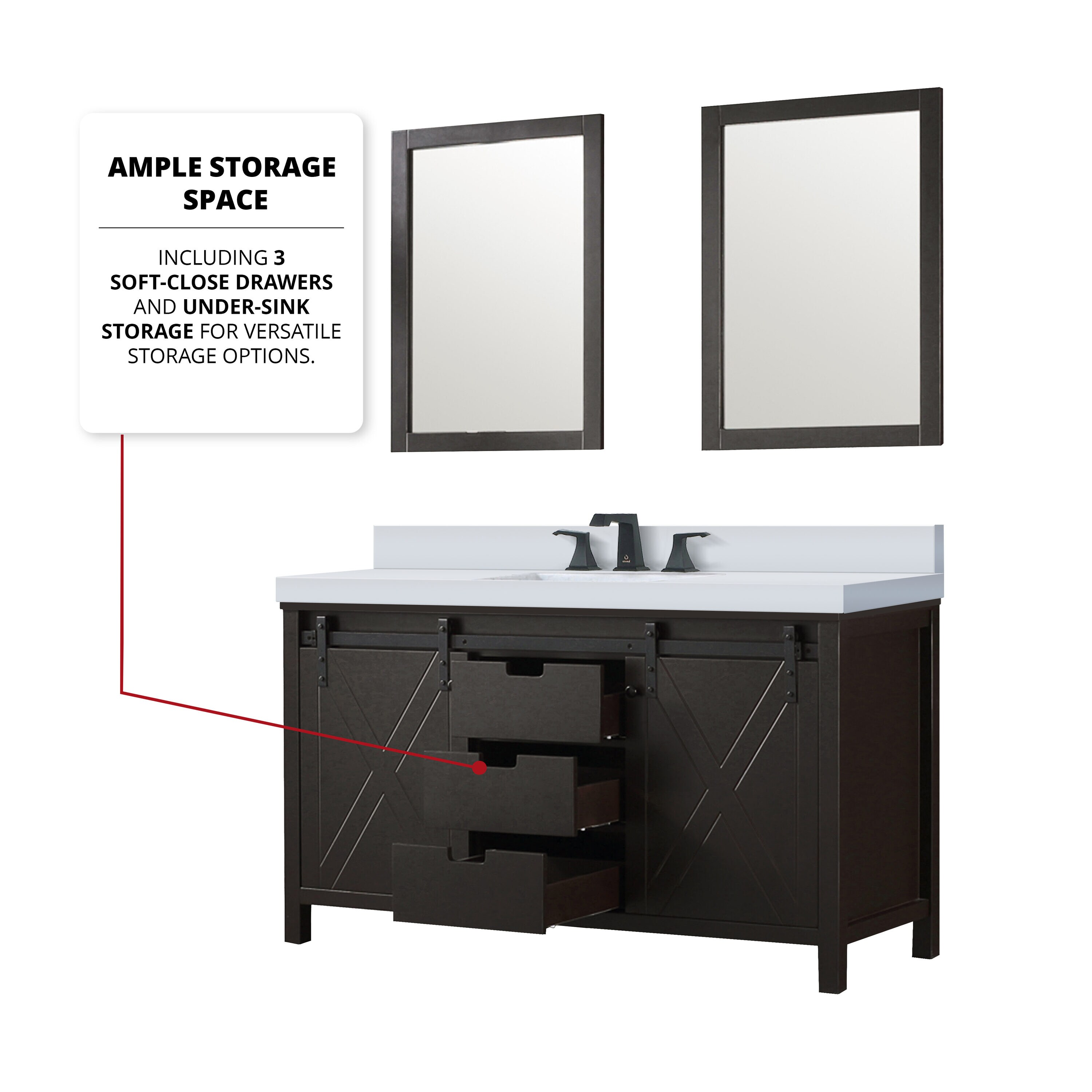 Lexora LVM60DC300 Bath-Vanity-Combo - View #7