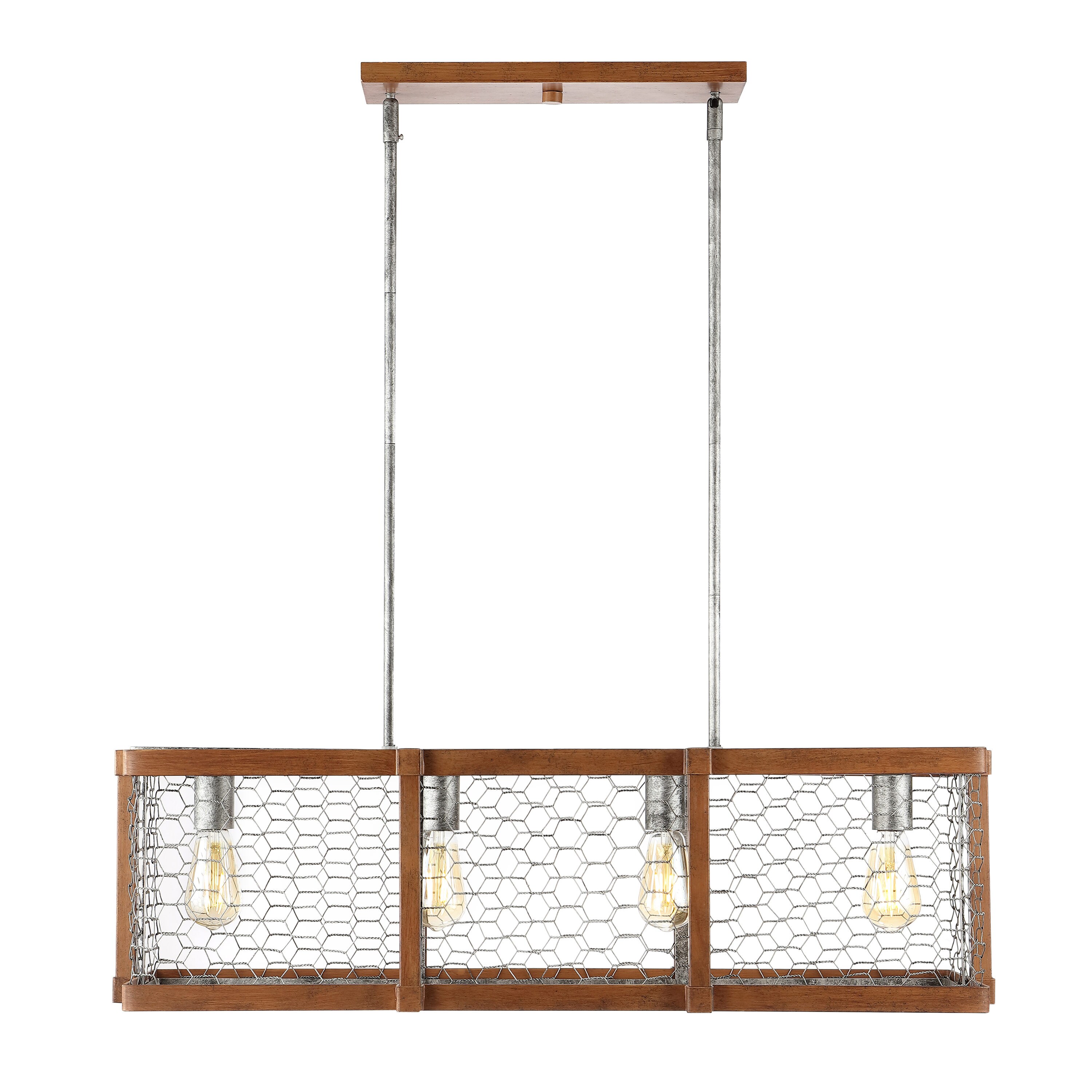 Gaines 34.5" Antique Brown Iron LED Farmhouse Pendant