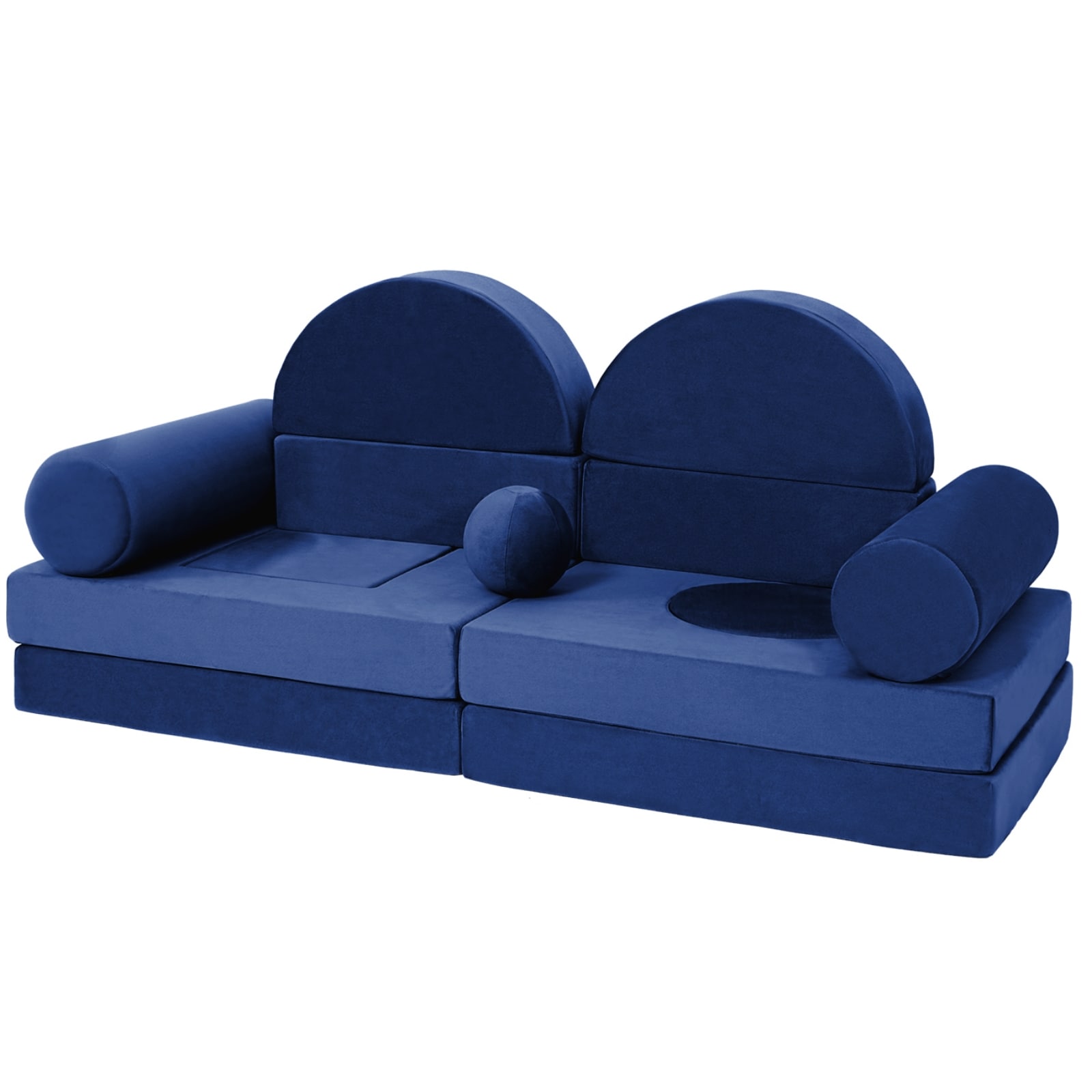 Craftline  13Pcs Modular Kids Play Sofa Flexible Furniture For Creative Rest And Play In Home Playrooms Bedrooms Nurseries And Living Rooms Blue