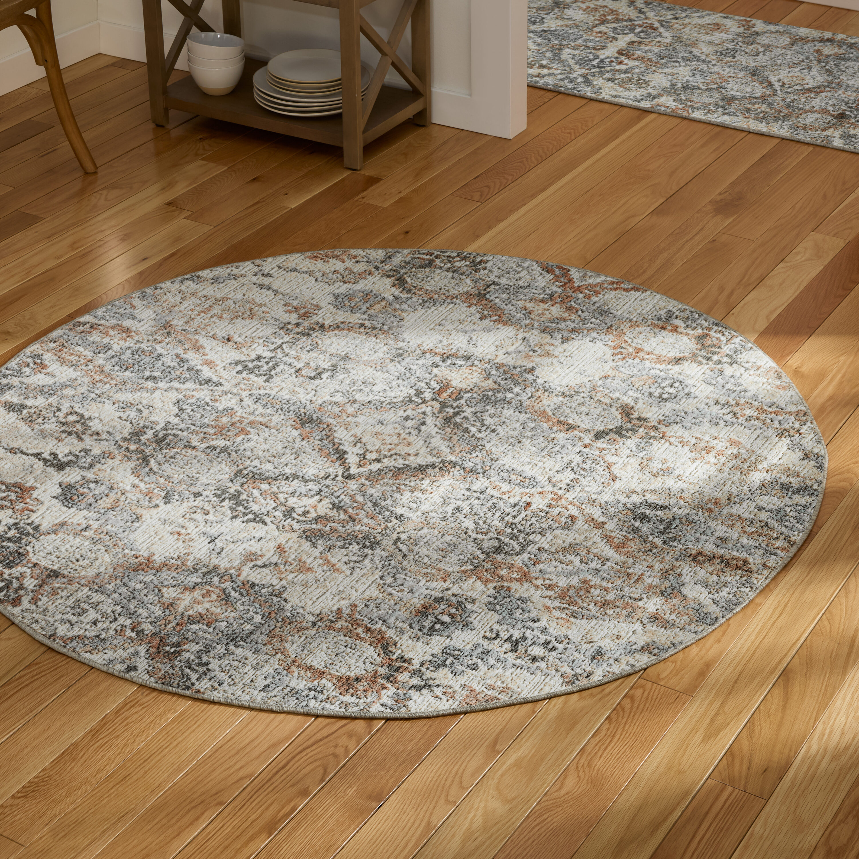 allen + roth 8R-832-150 8 x 8 (ft) Loomed Polyester Beige Round Indoor Area rug