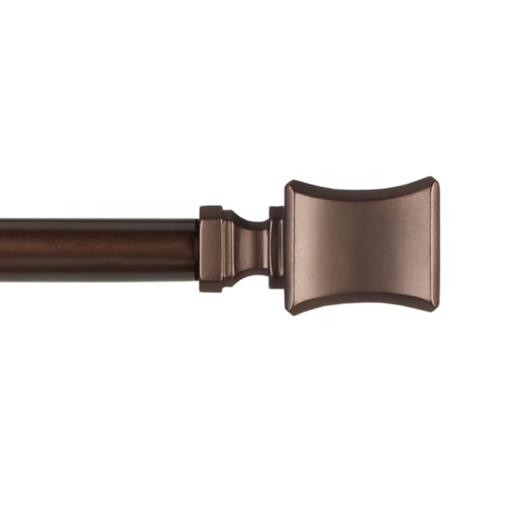 Exclusive Home RD014887DSEHA1 A557 36-in to 72-in Oil Rubbed Bronze Iron Single curtain rod with Finials