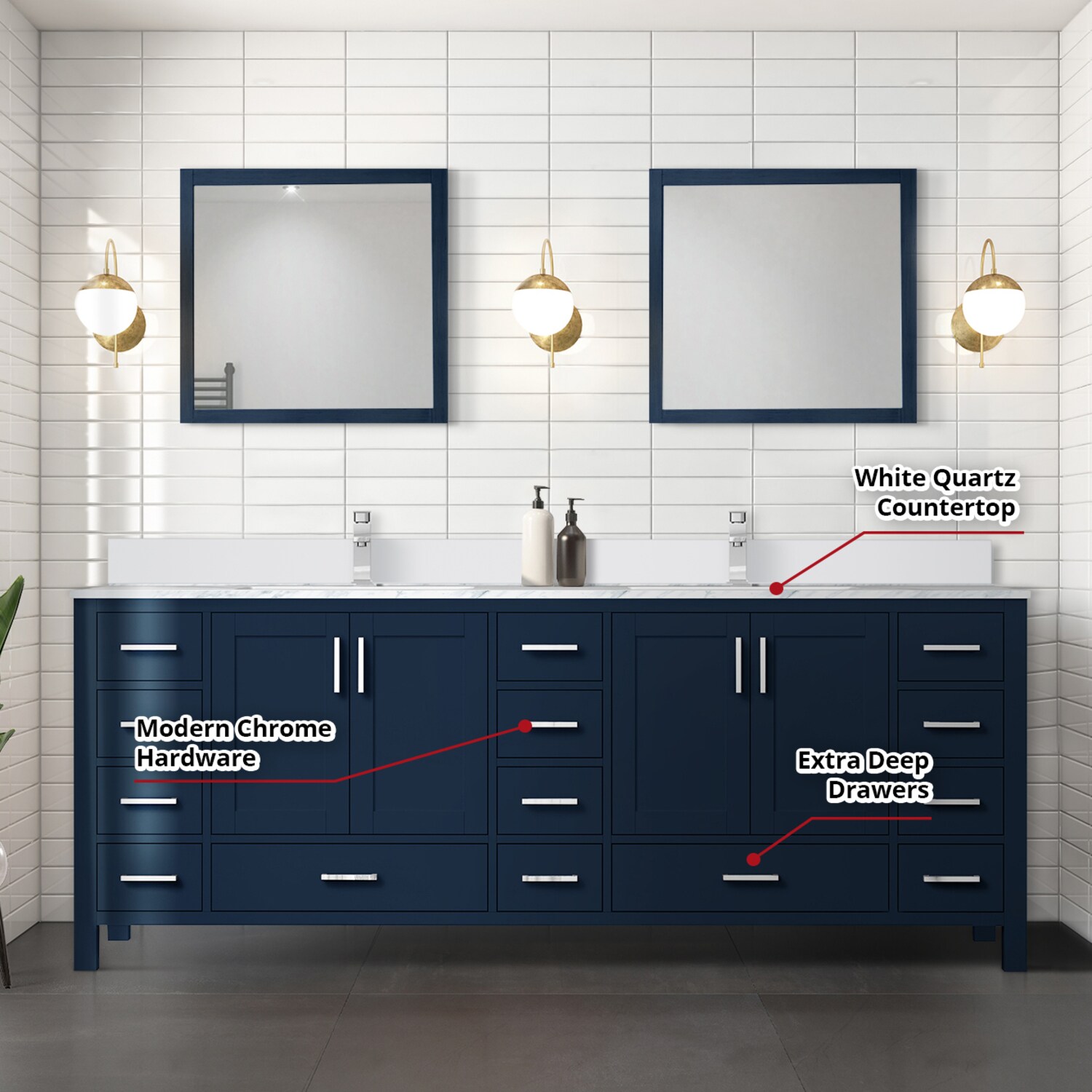 Lexora LJ342284DEWQM34F Bath-Vanity-Combo - View #6