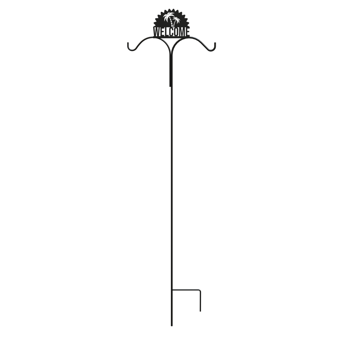  81234L 74-in Black Metal Shepherd's hook