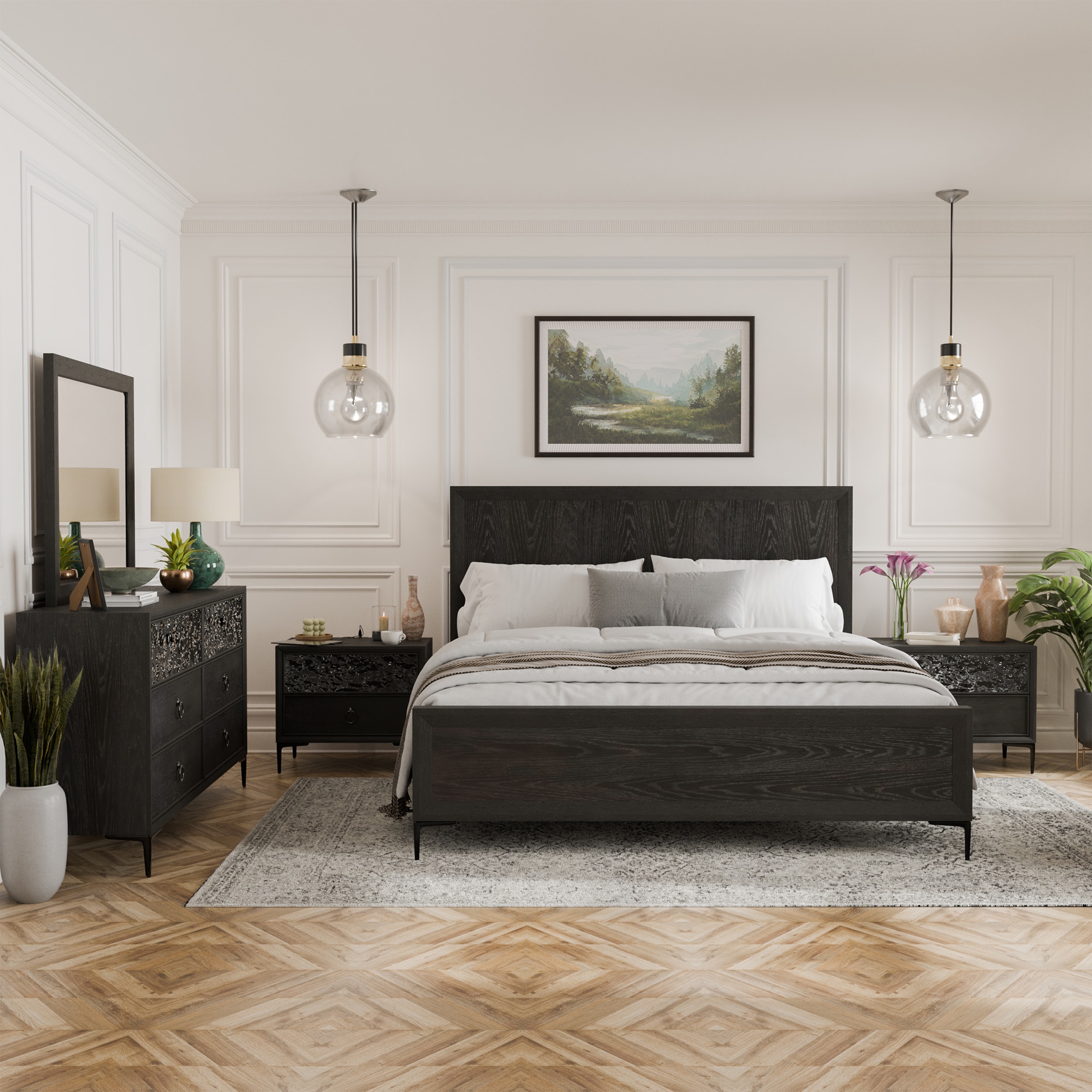 Furniture of America IDF-79008ESQNDM Fable Espresso Queen Bedroom Set