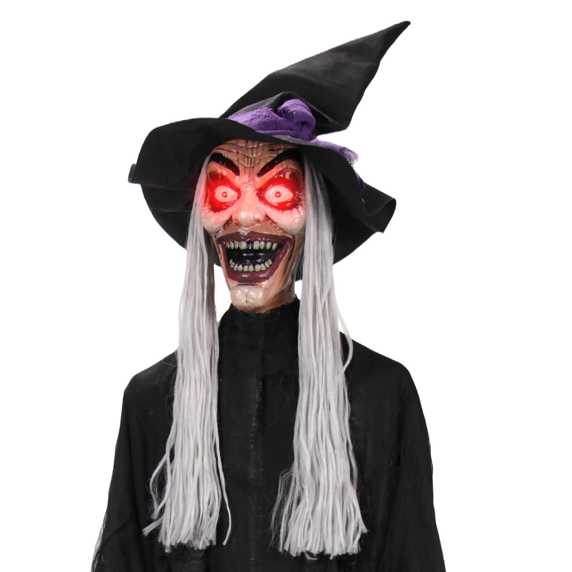 Haunted Hill Farm 6.1-ft Freestanding Talking Lighted Witch Animatronic