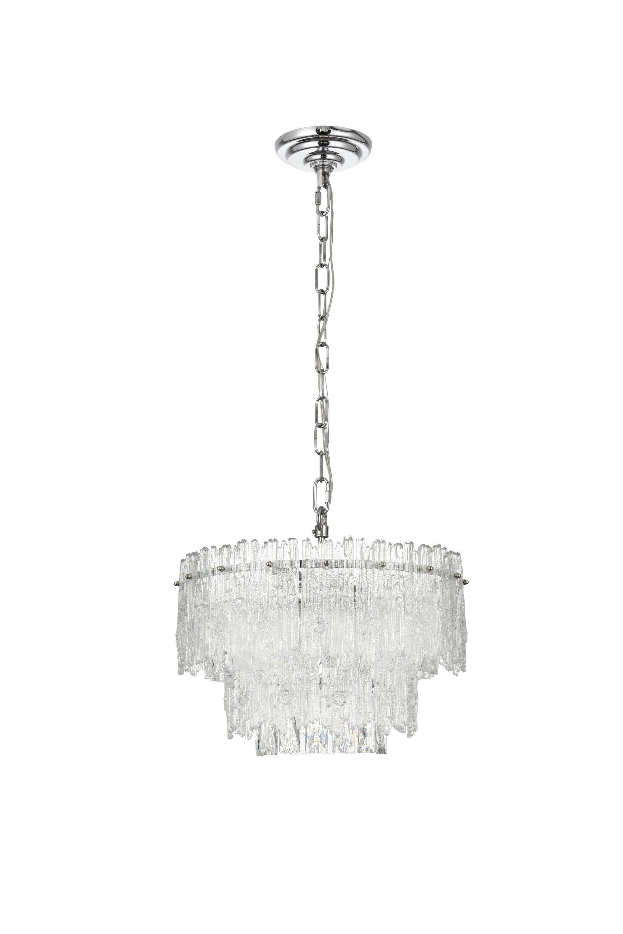 Emilia Chrome 21-Inch Crystal Chandelier with Royal Cut Crystals