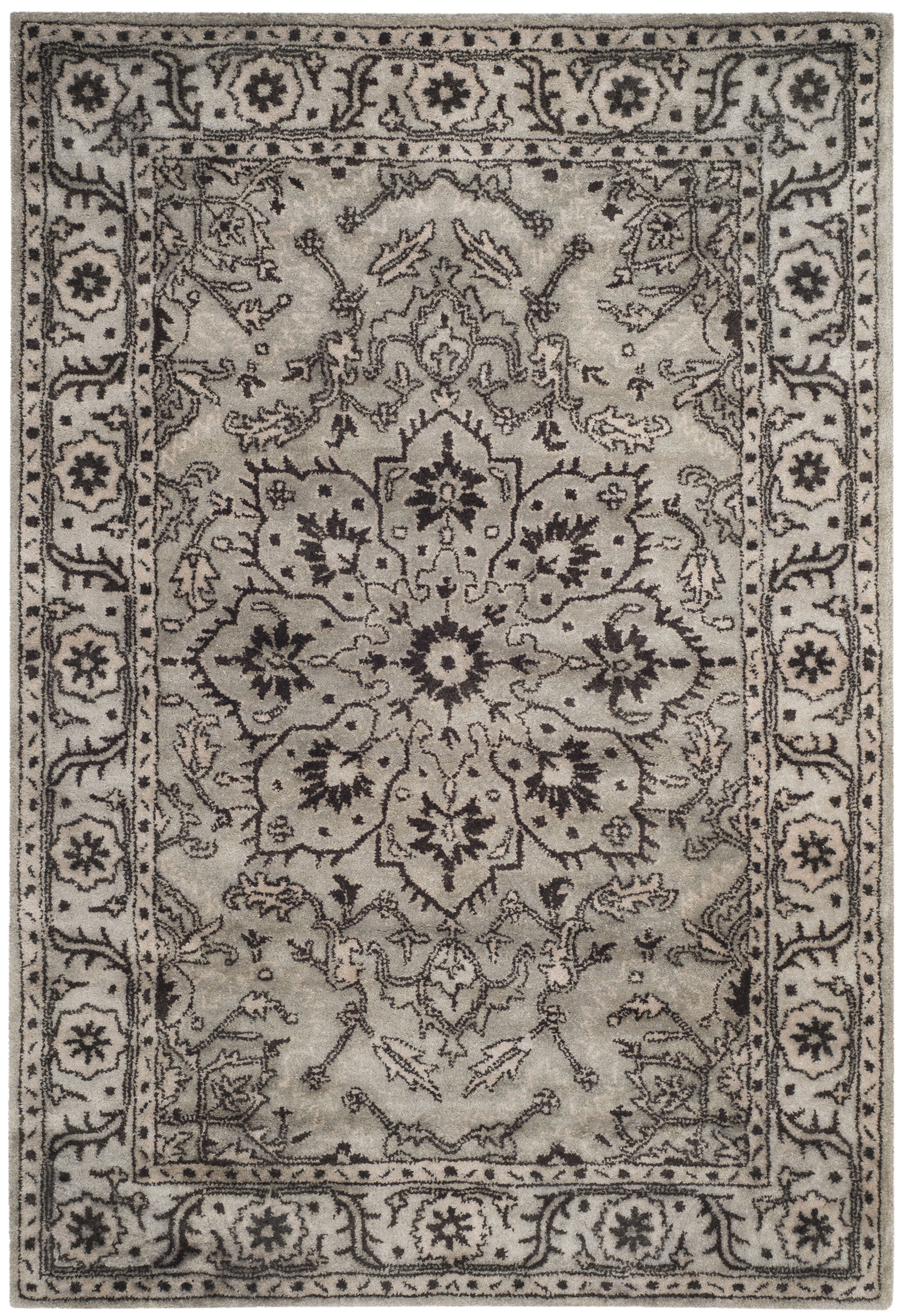 Handmade Gray Wool Tufted Persian Area Rug 4'x6'