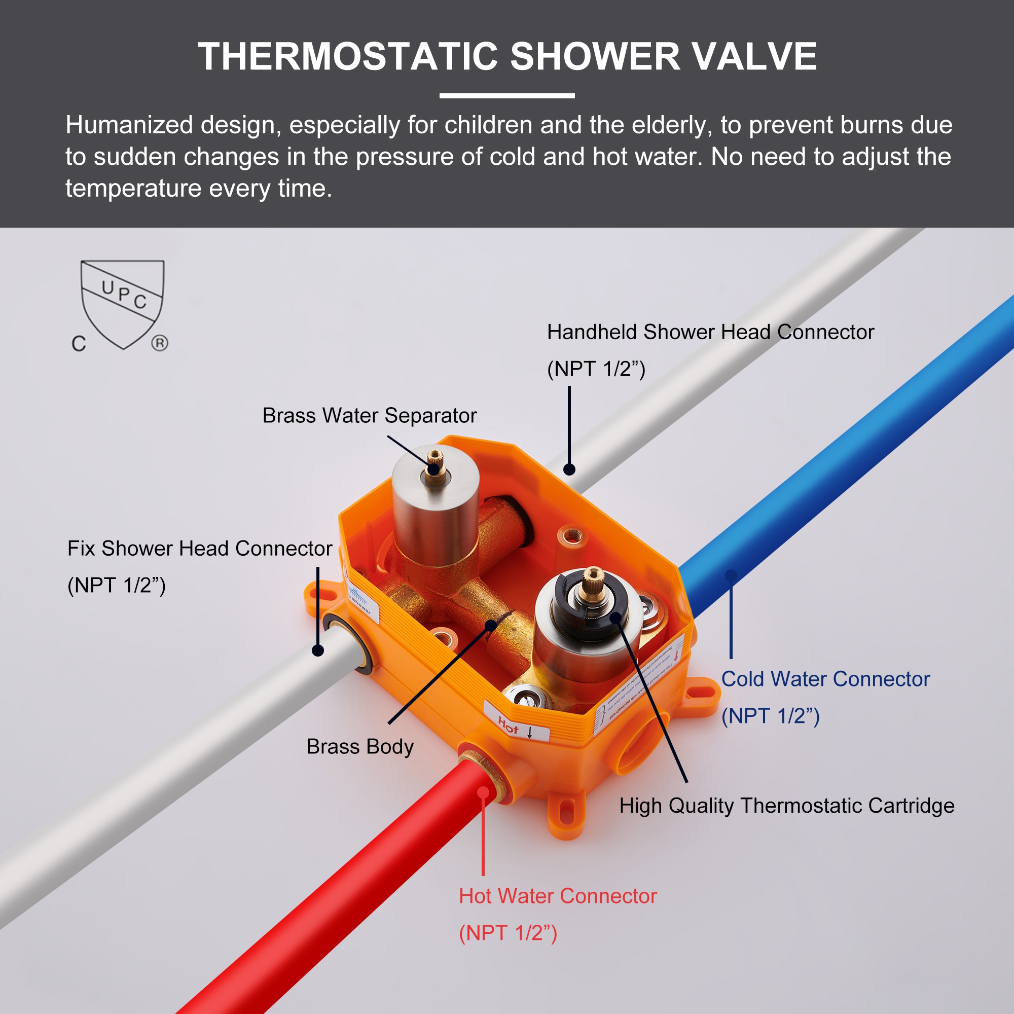 Clihome DG-SS808MB12 Showerhead-Bar-Panels - View #10