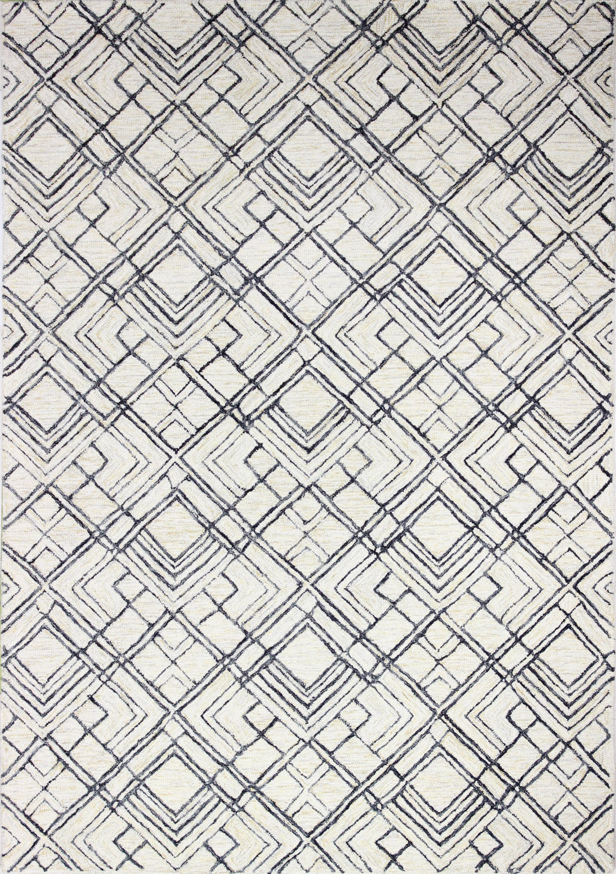 Bashian 649652300108 8 X 10 (ft) Wool Ivory Indoor Geometric Moroccan Area Rug