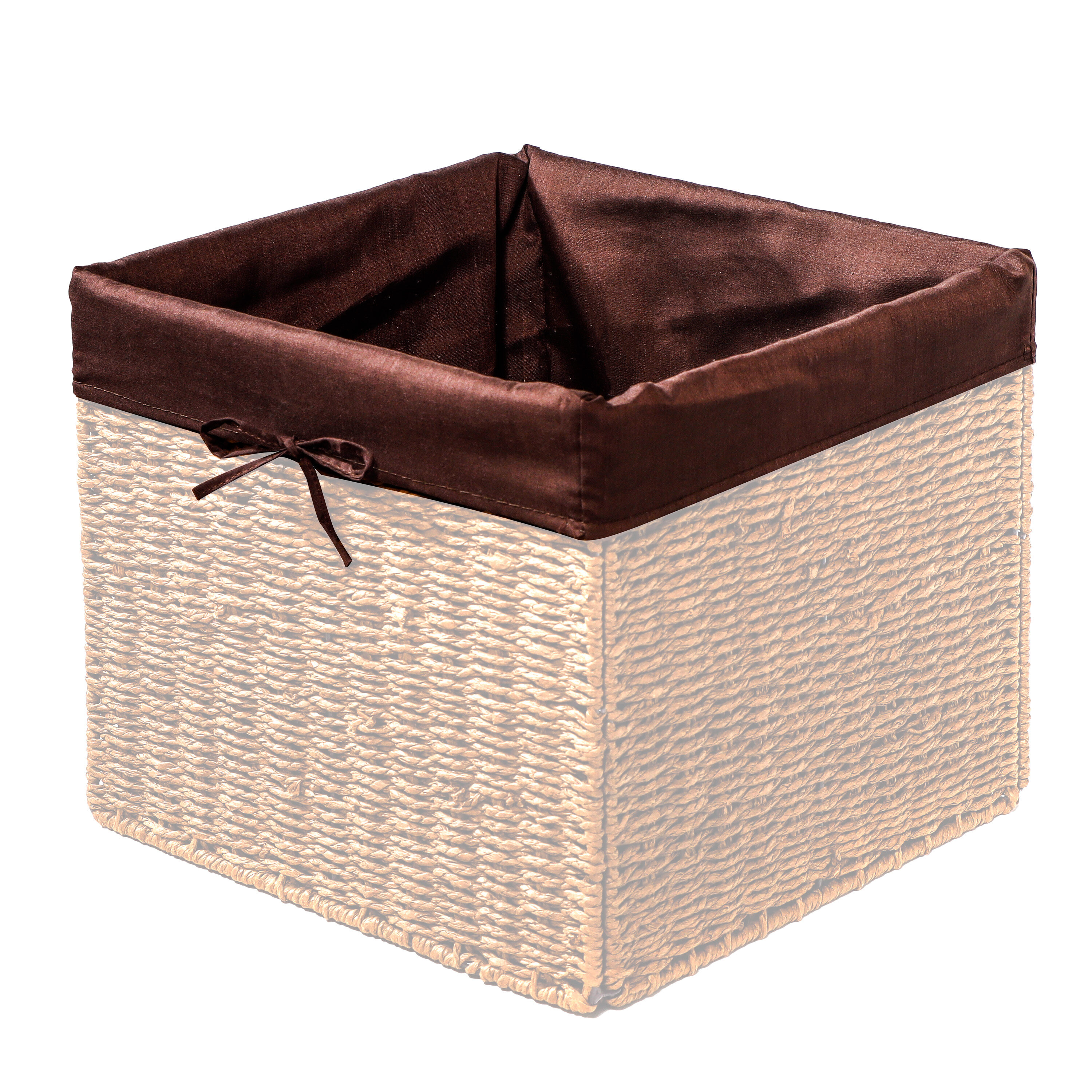 Trademark Innovations BSKTFAB-SQBR ( 13-in W x 10-in H x 13-in D ) Brown Fabric Collapsible Basket