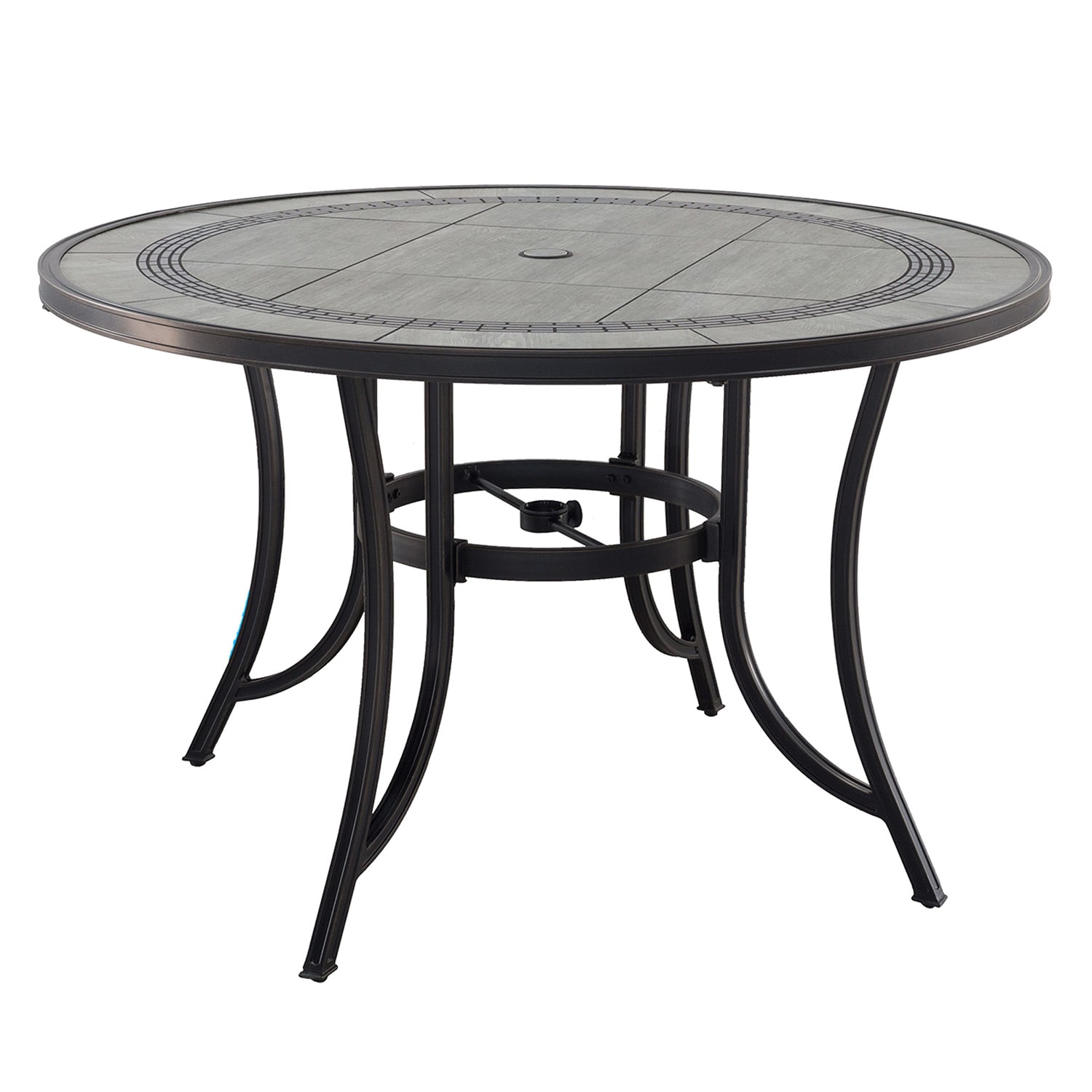 Clihome IVY14204-CL Outdoor Dining Table Round Dining Table 48-in W x 48-in L with Umbrella Hole