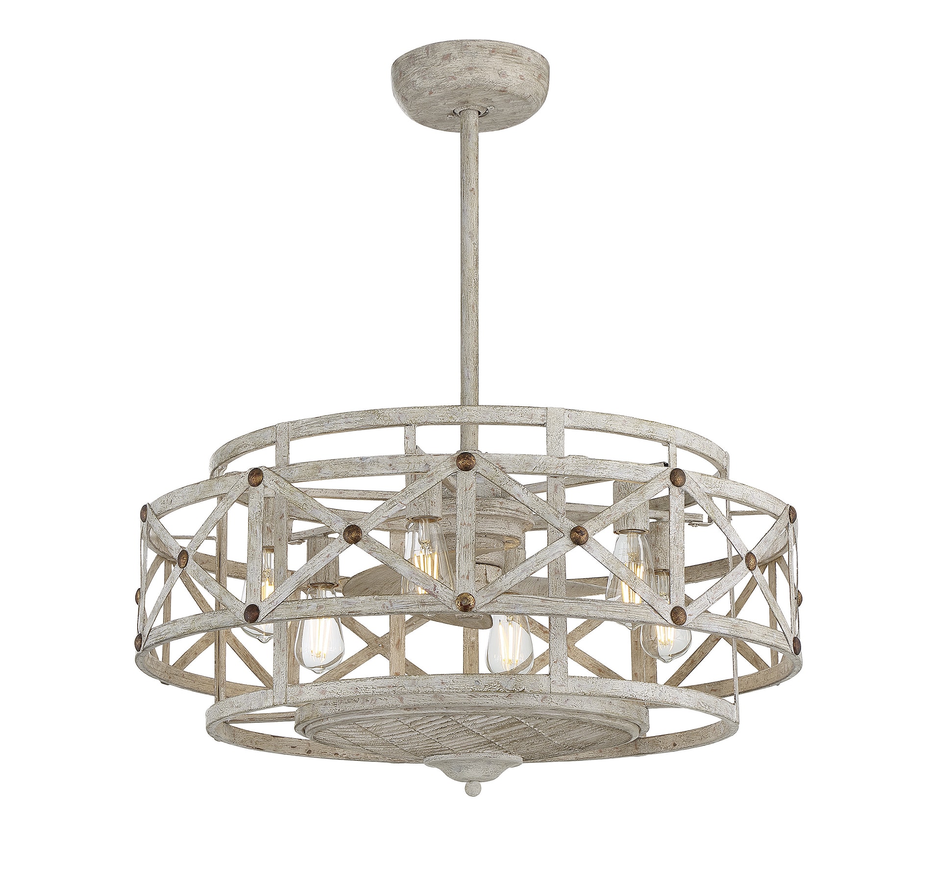 Colonade 30" Provence Gold Chandelier Ceiling Fan with Remote