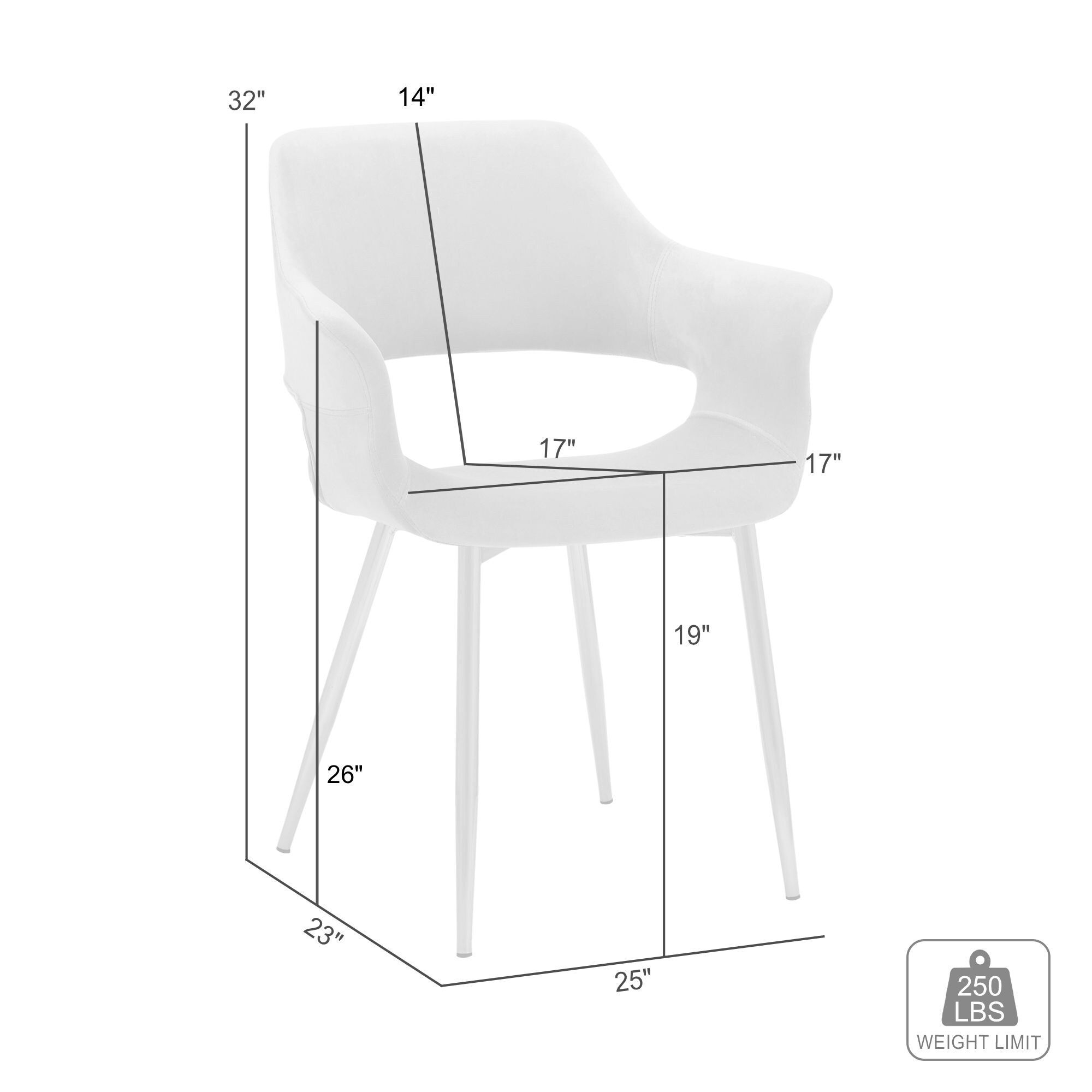 Armen Living LCGICHBLUE Dining-Chairs - View #2